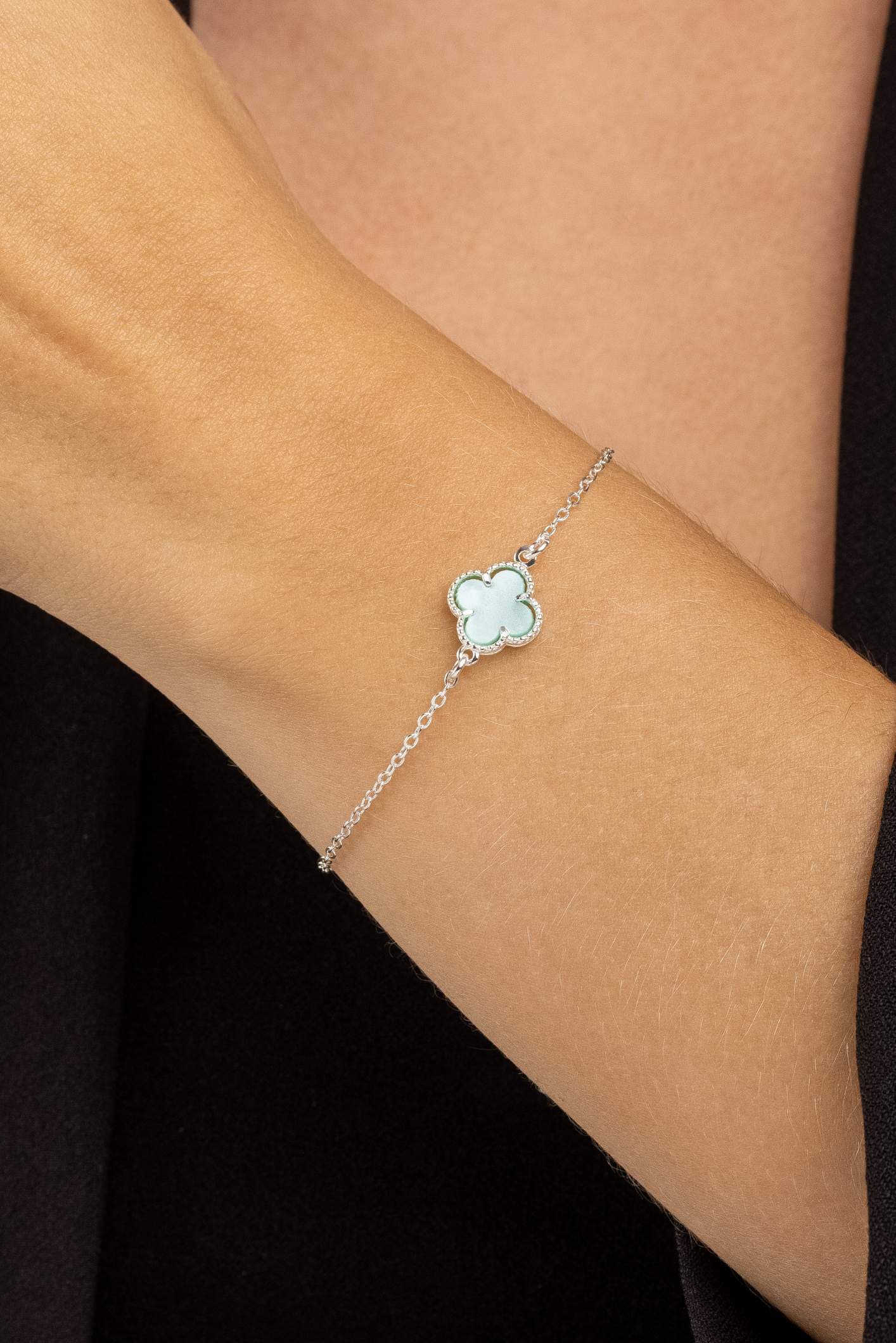 PULSEIRA PRATA TREVO 18CM MODENA — foto 1