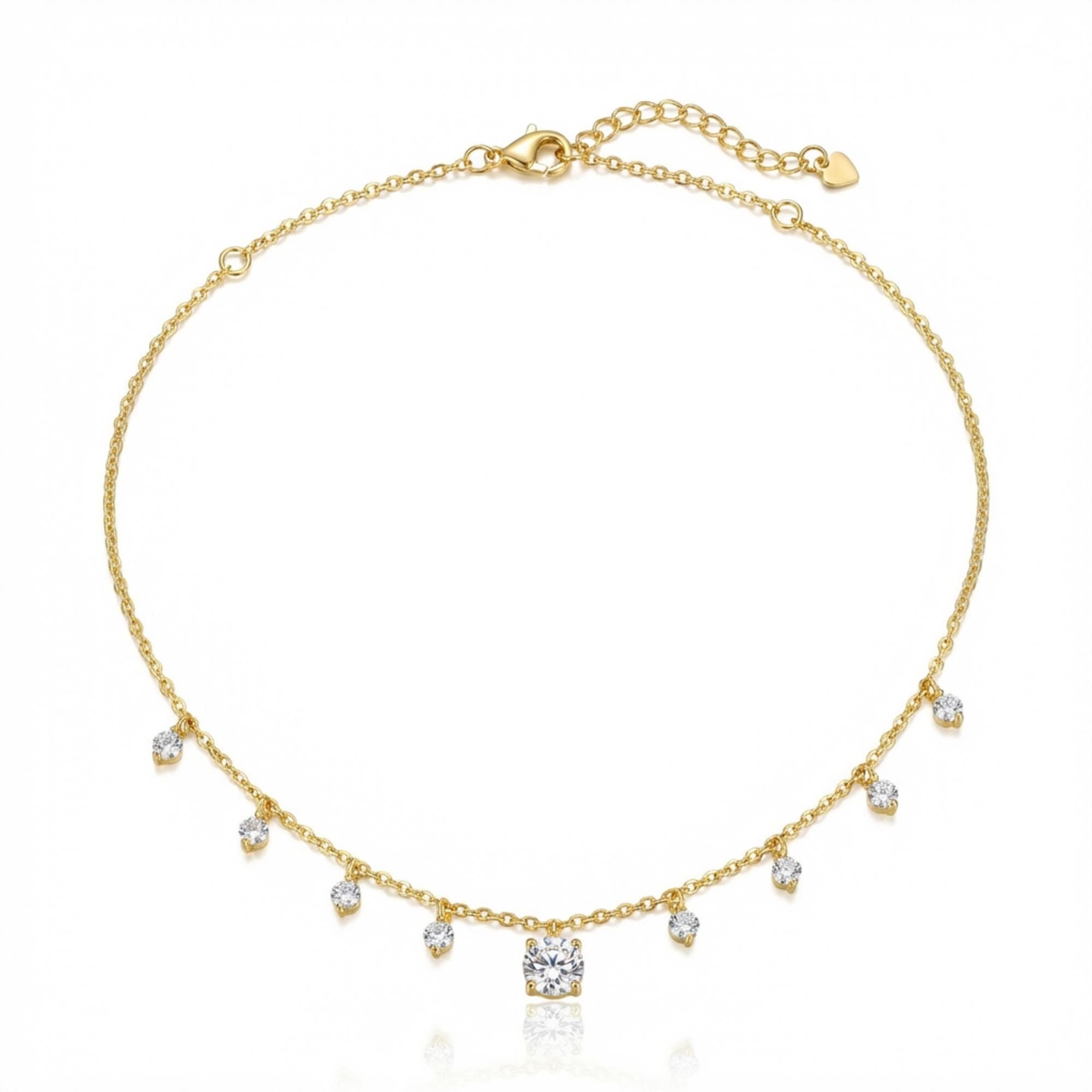 COLAR CHOKER ELO CADEADO CRISTAIS 35CM — foto 1