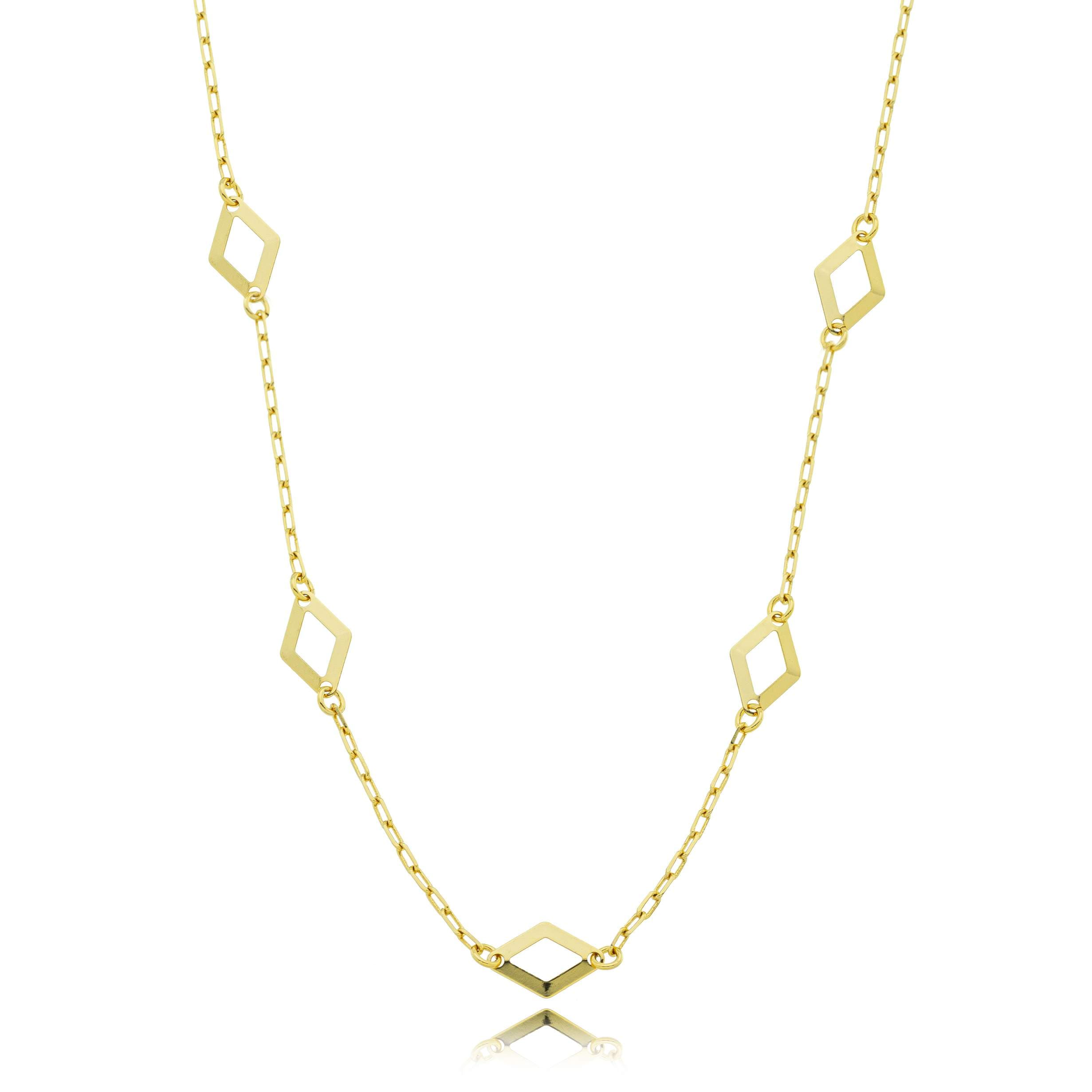 COLAR CHOKER ELO CADEADO ALONGADO TRIÂNGULO VAZADO 35CM PESARO — foto 1