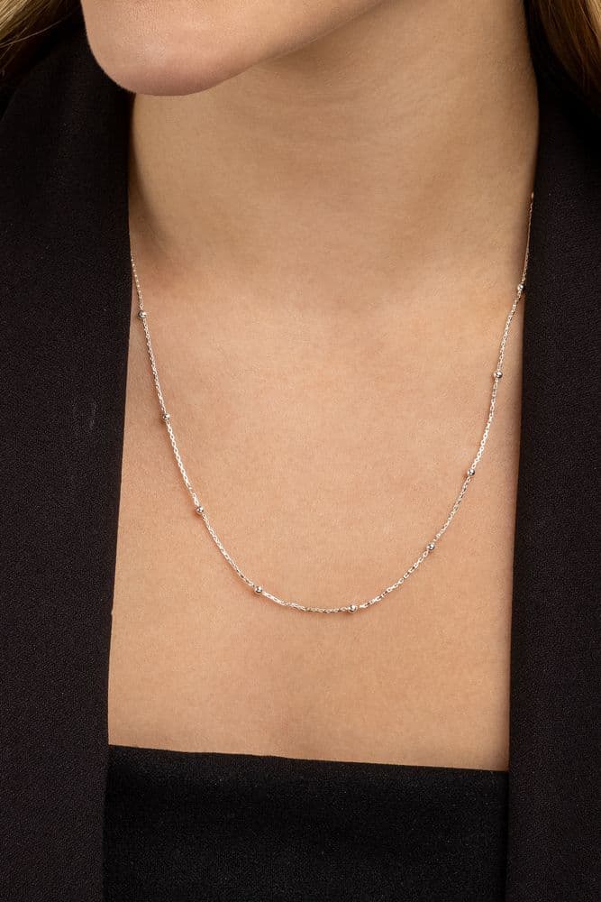 COLAR PRATA ELO CARTIER BOLINHAS 45CM ROMA — foto 2