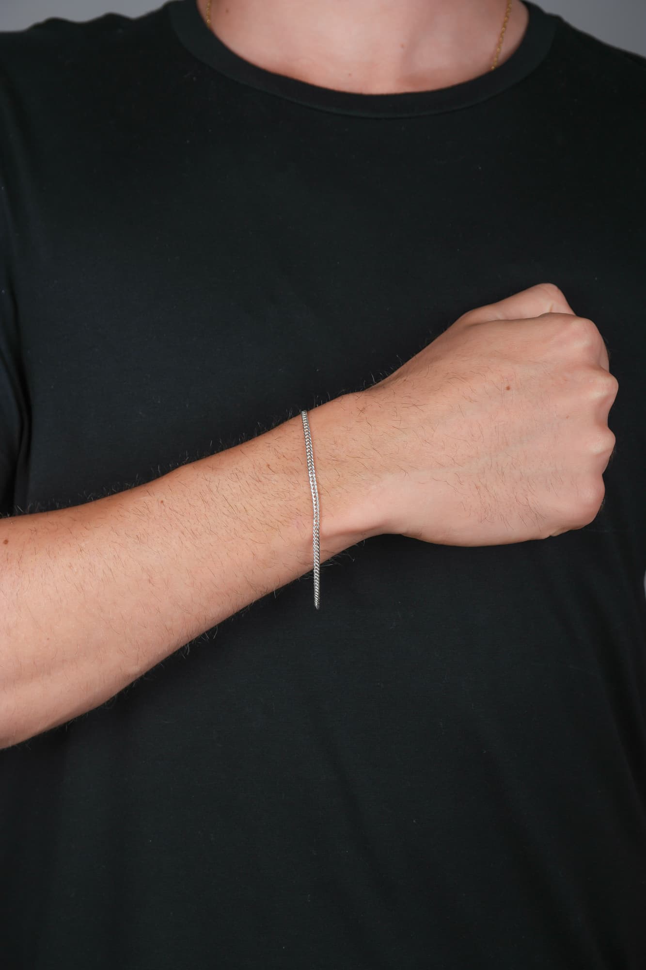 PULSEIRA PRATA MASCULINA ELO GROUMET 21CM — foto 2