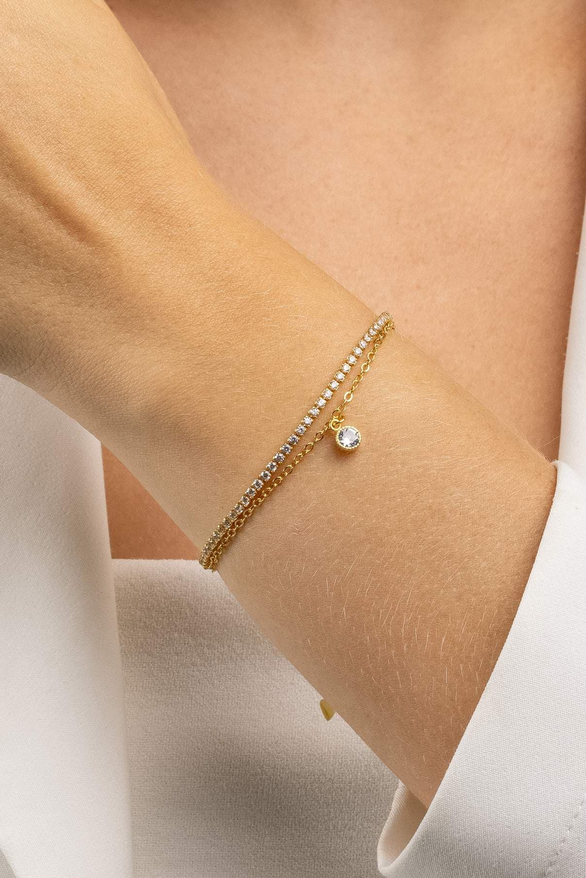 PULSEIRA RIVIERA ZIRCÔNIA CRISTAL 18CM CASORIA — foto 1