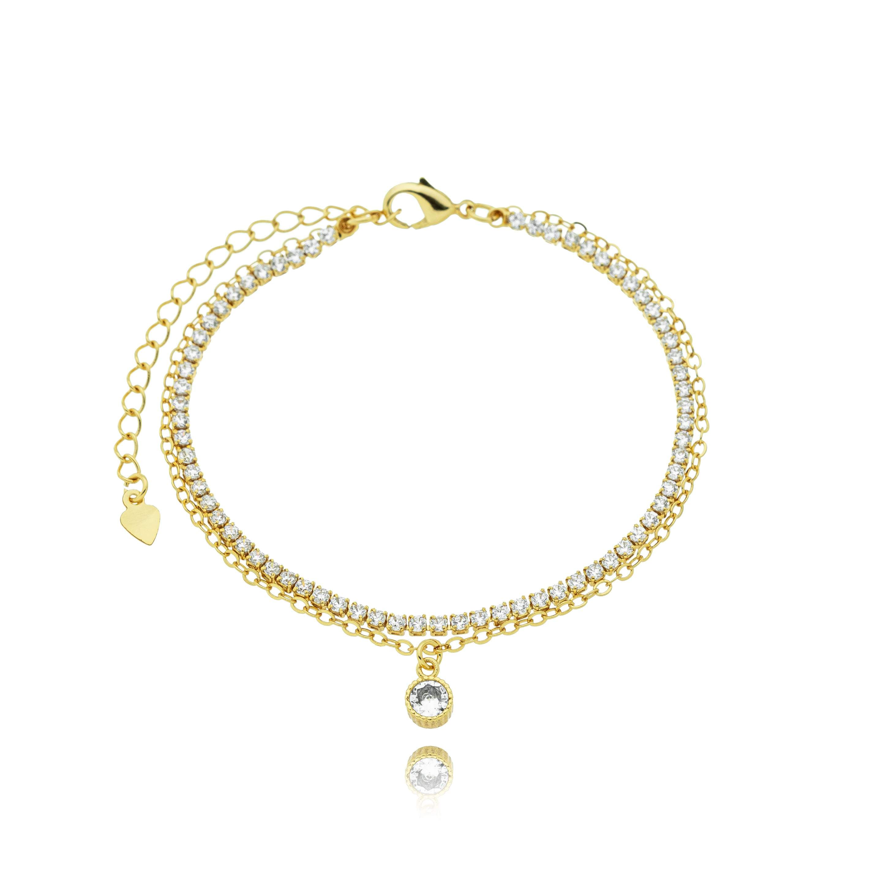 PULSEIRA RIVIERA ZIRCÔNIA CRISTAL 18CM CASORIA — foto 2