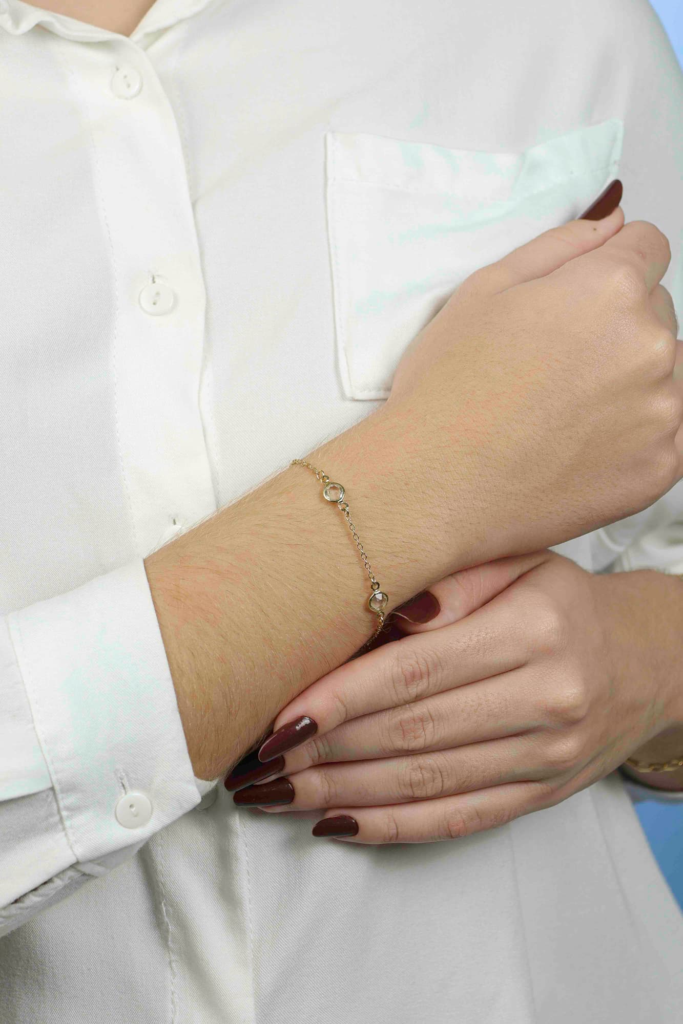 PULSEIRA ELO PORTUGUÊS ZIRCÔNIAS 17CM MILANO — foto 2
