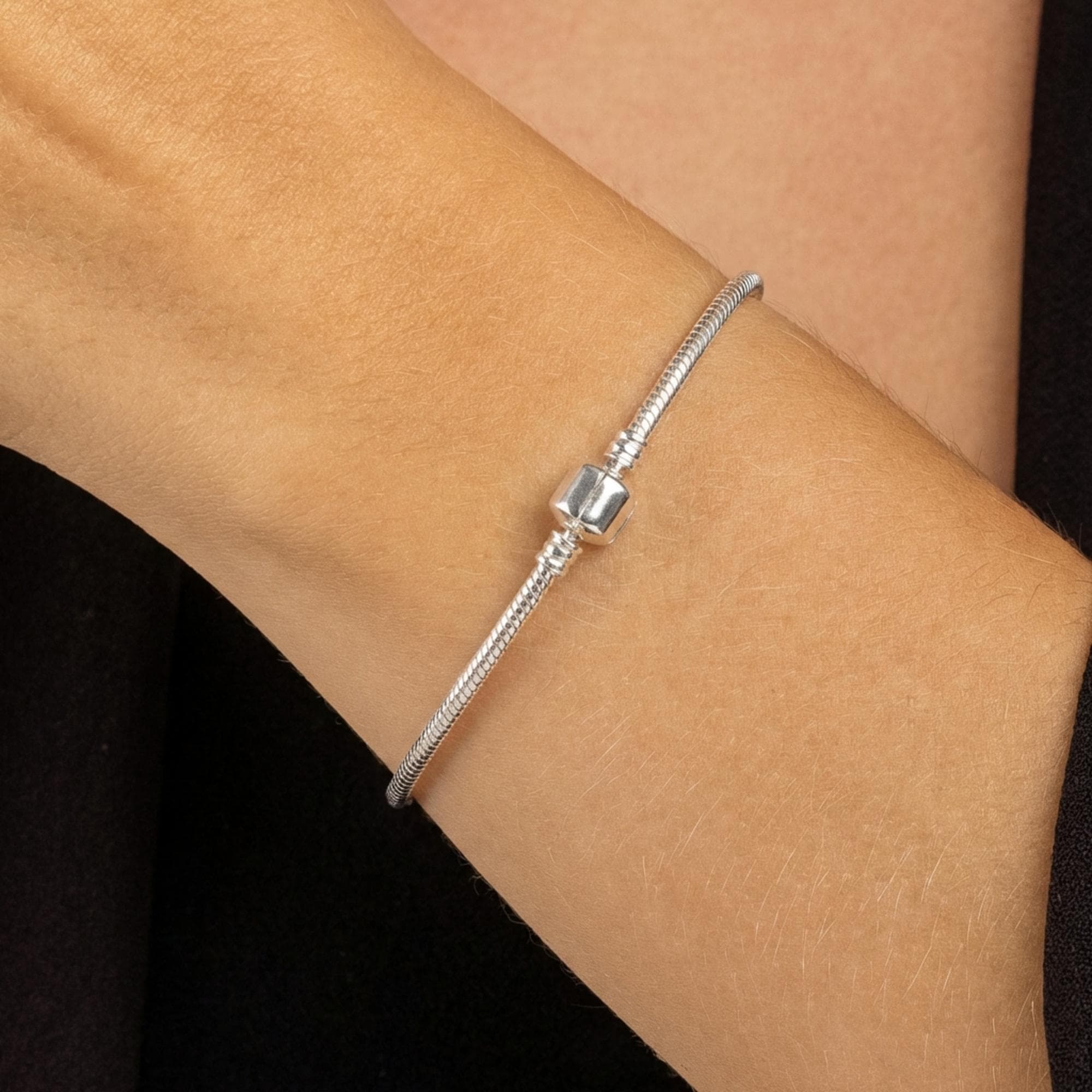 PULSEIRA 20CM BERLOQUE PRATA LOVE — foto 2