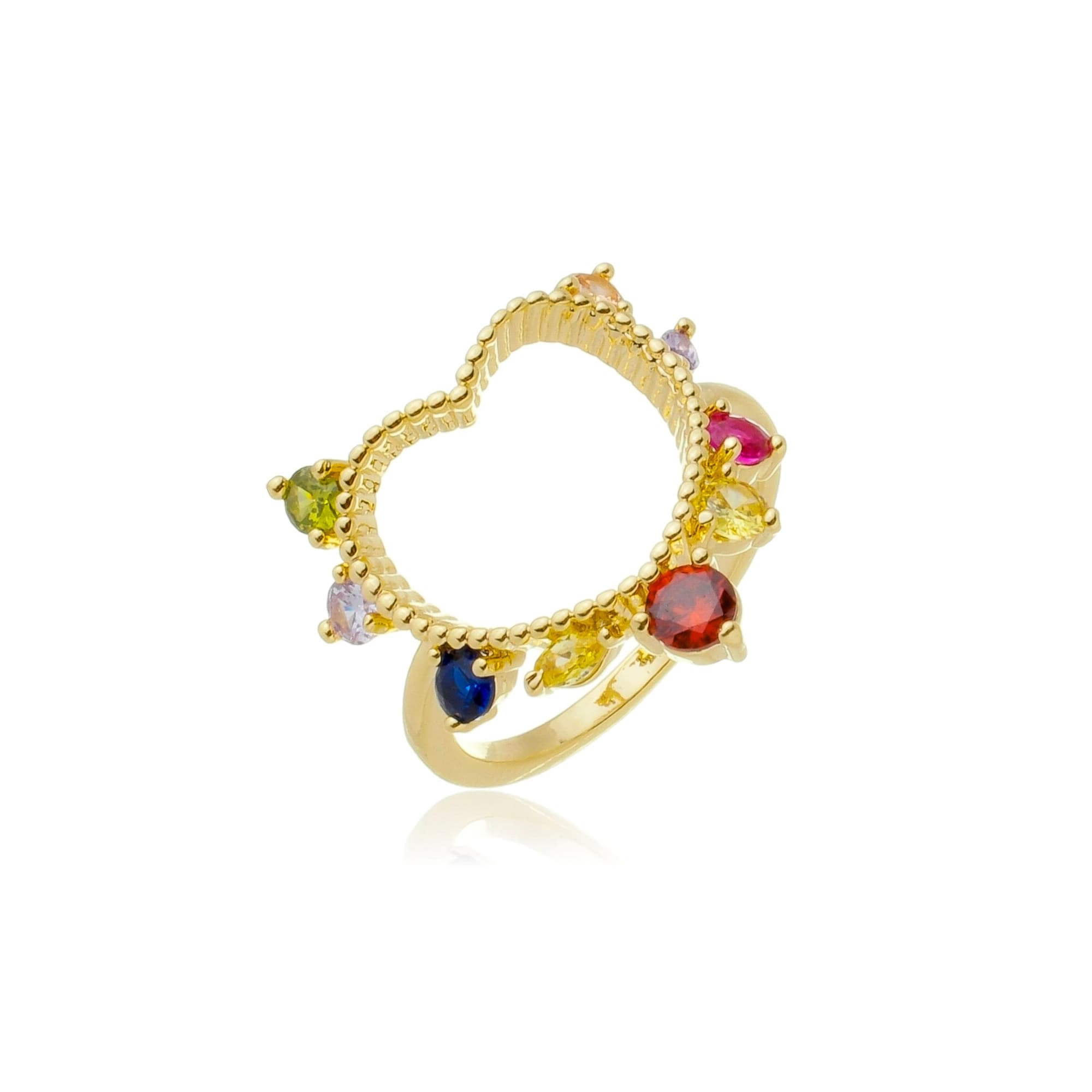 ANEL ZIRCÔNIA MULTICOLOR CORAÇÃO FIRENZE — foto 2