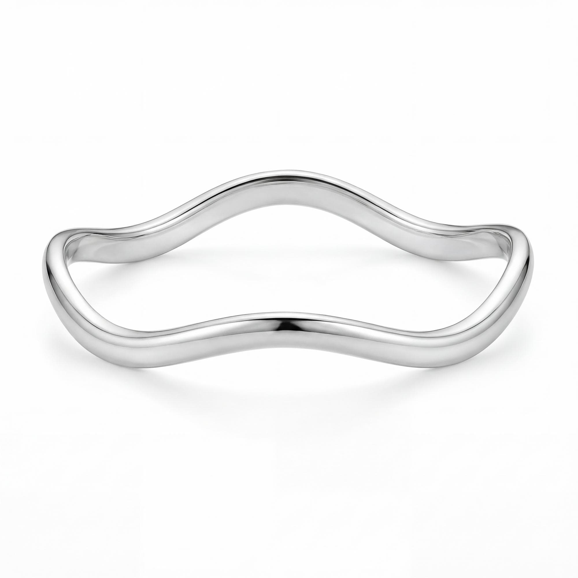BRACELETE PRATA ONDULADO LISO — foto 1