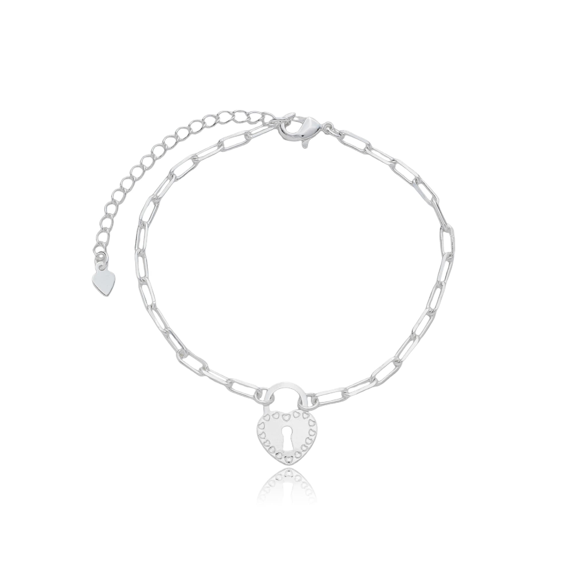 PULSEIRA PRATA CARTIER CADEADO DE CORAÇÃO POTENZA — foto 1