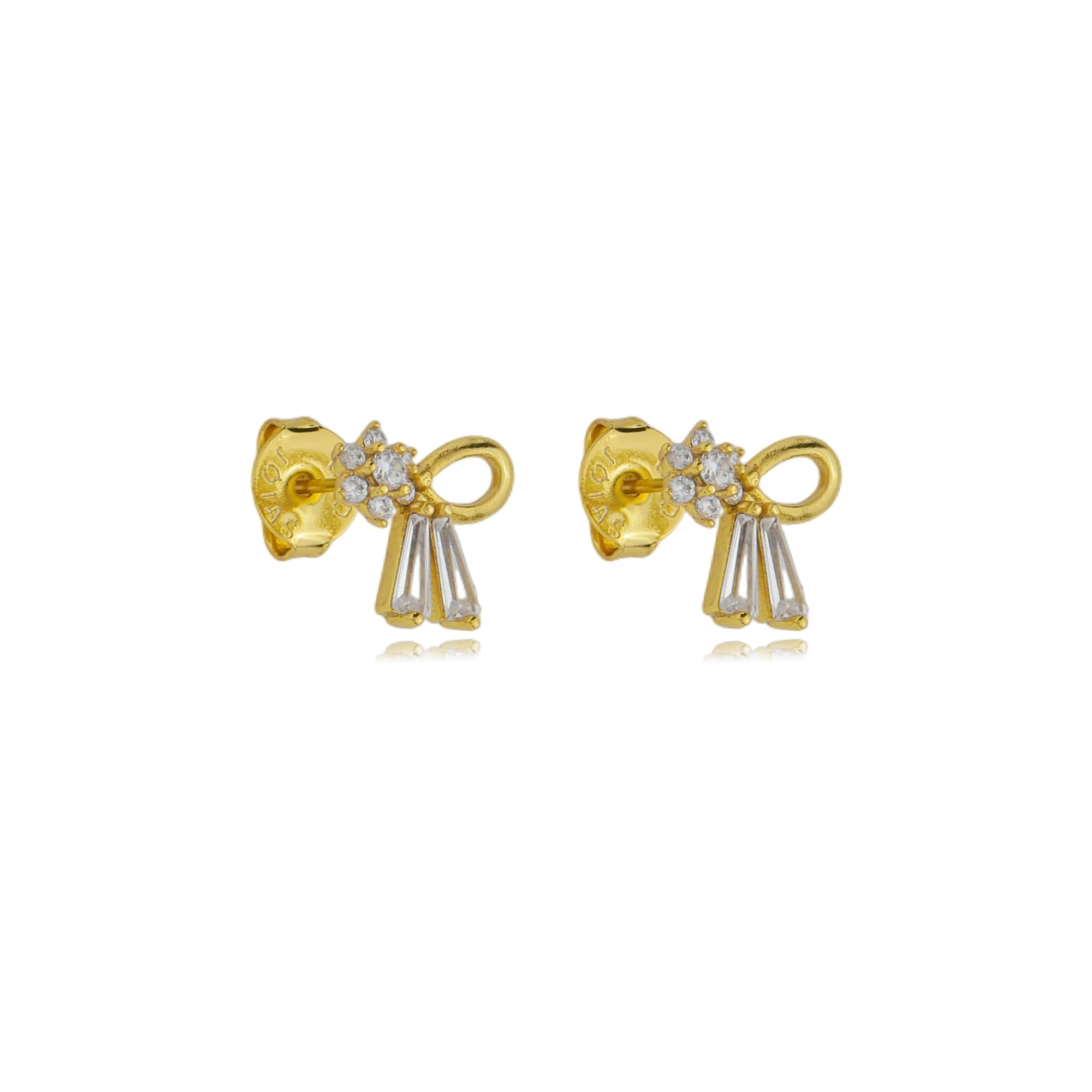 BRINCO LAÇO CRAVEJADO EM ZIRCÔNIA CRISTAL MODENA — foto 1