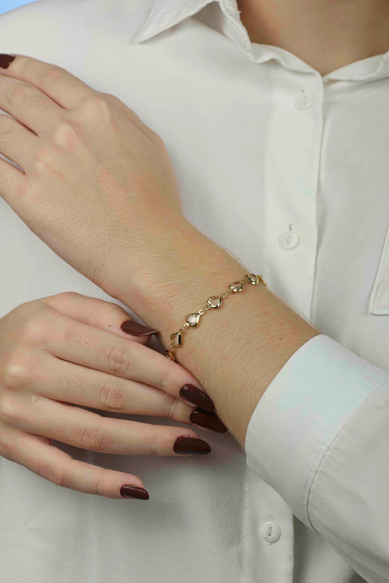 PULSEIRA ELO CORAÇÕES ZIRCÔNIA 15CM VITERBO — foto 1