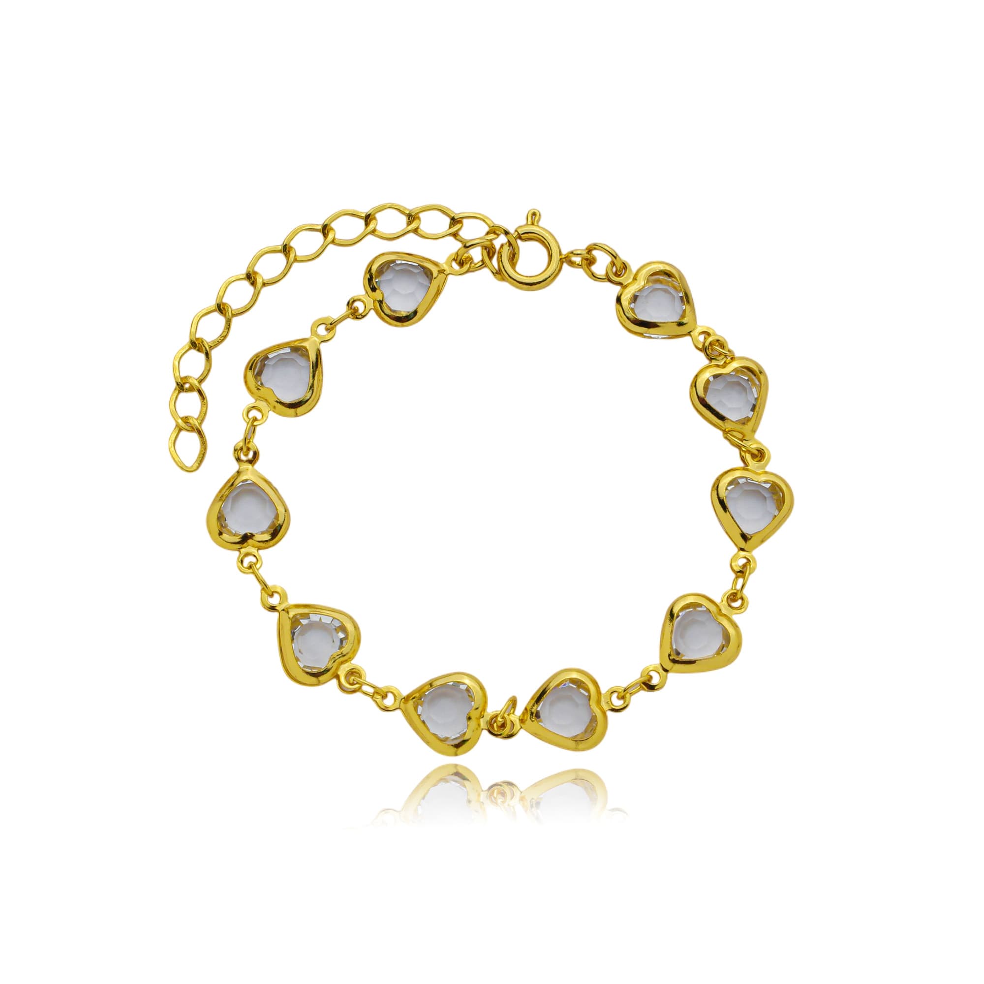 PULSEIRA ELO CORAÇÕES ZIRCÔNIA 15CM VITERBO — foto 2