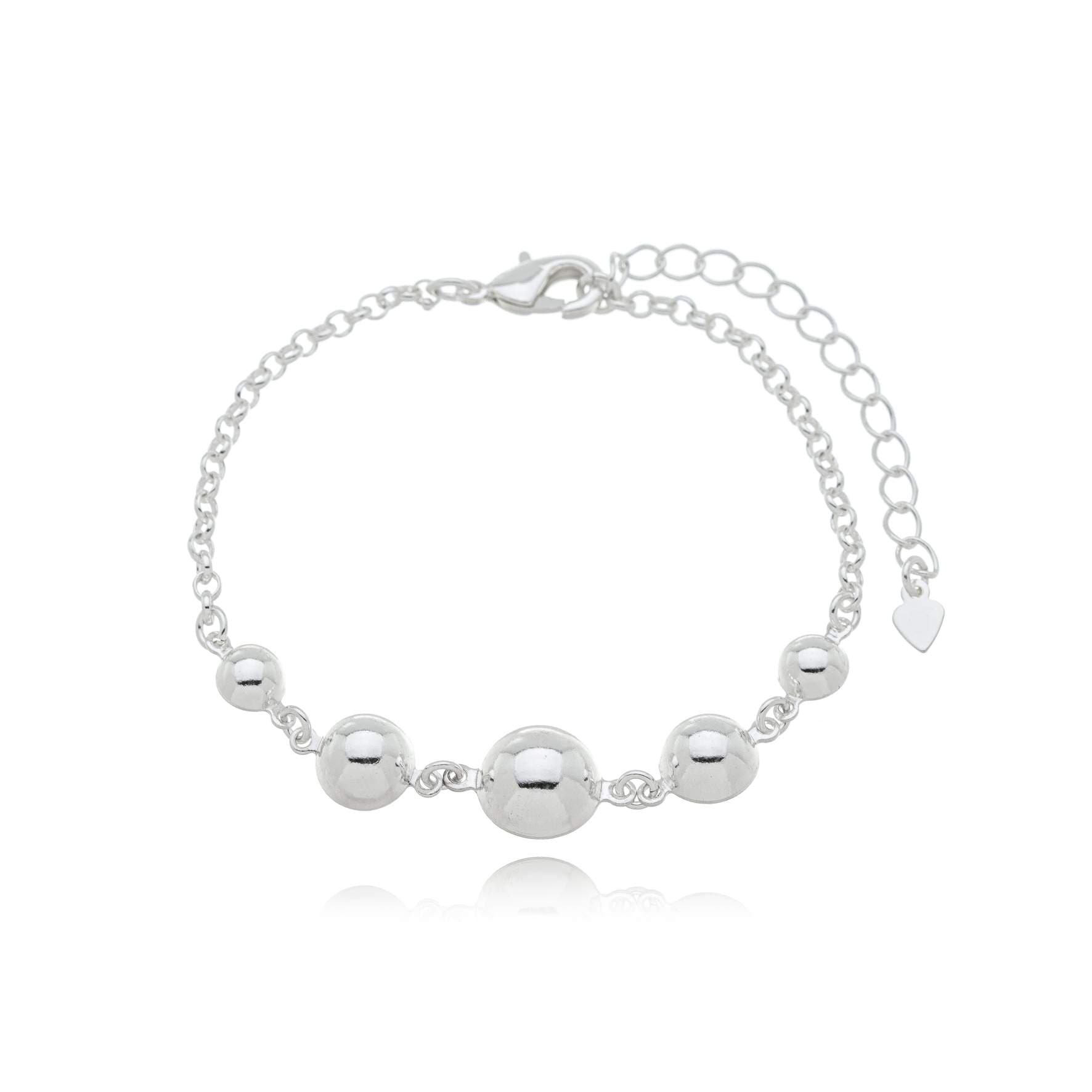 PULSEIRA PRATA BOLAS LISAS 18CM IMOLA — foto 2