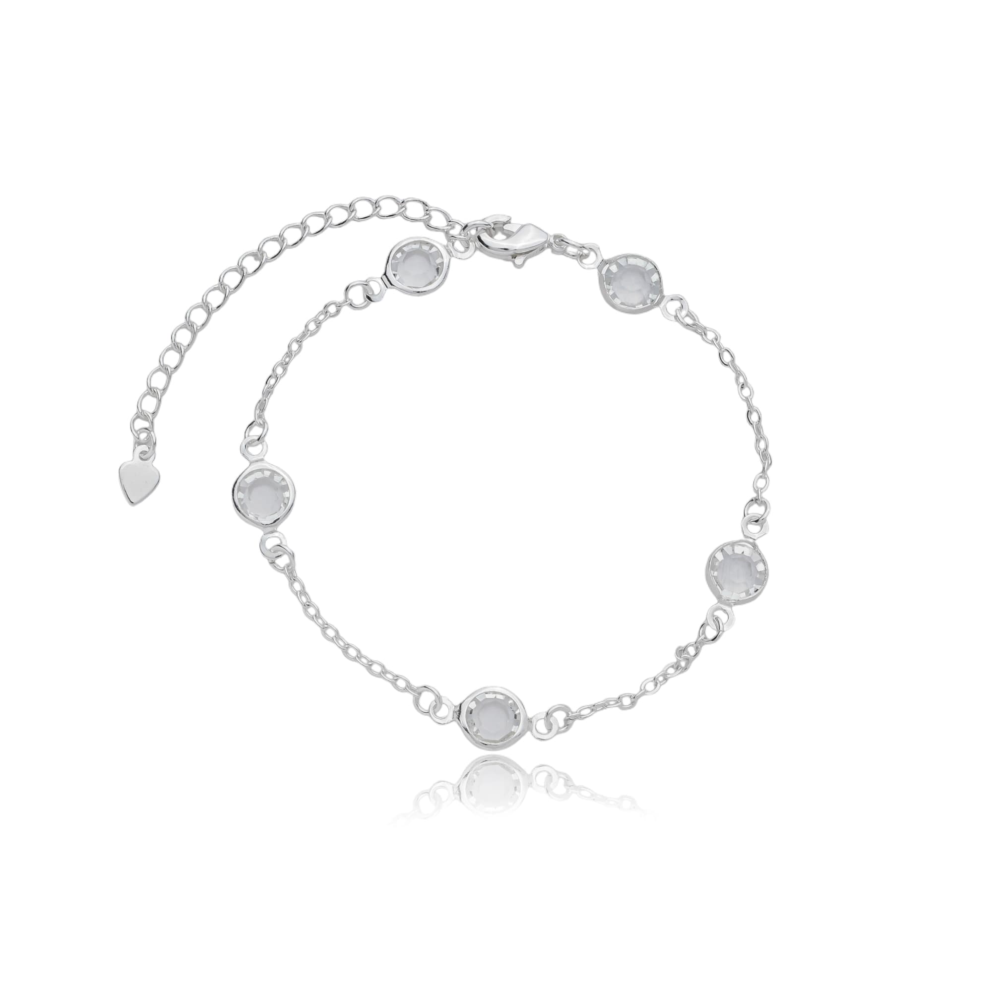 PULSEIRA PRATA ELO PORTUGUÊS ZIRCÔNIA 17CM ASTI — foto 1