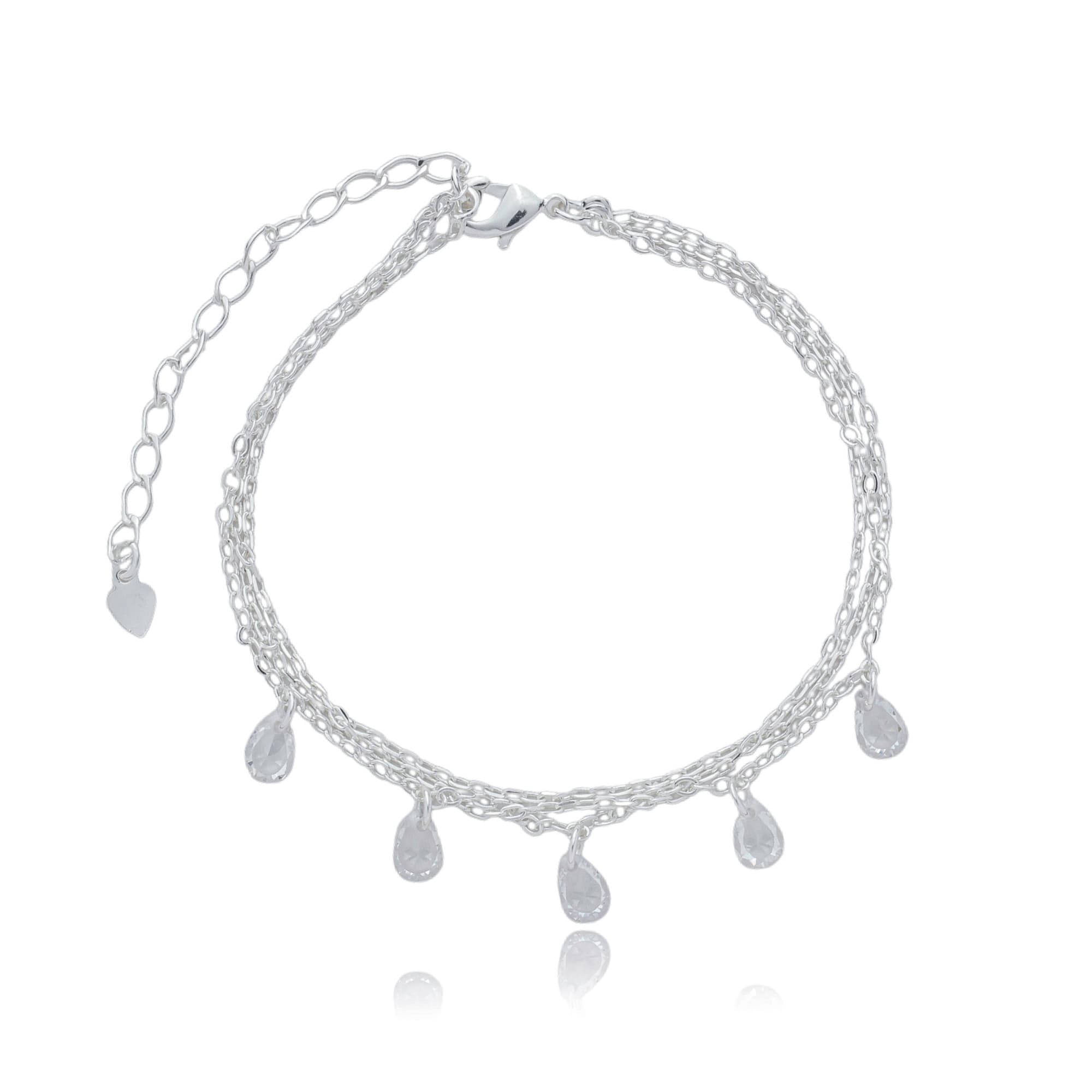 PULSEIRA PRATA 3 FIOS ELO CARTIER ELO PORTUGUÊS COM ZIRCÔNIAS — foto 1