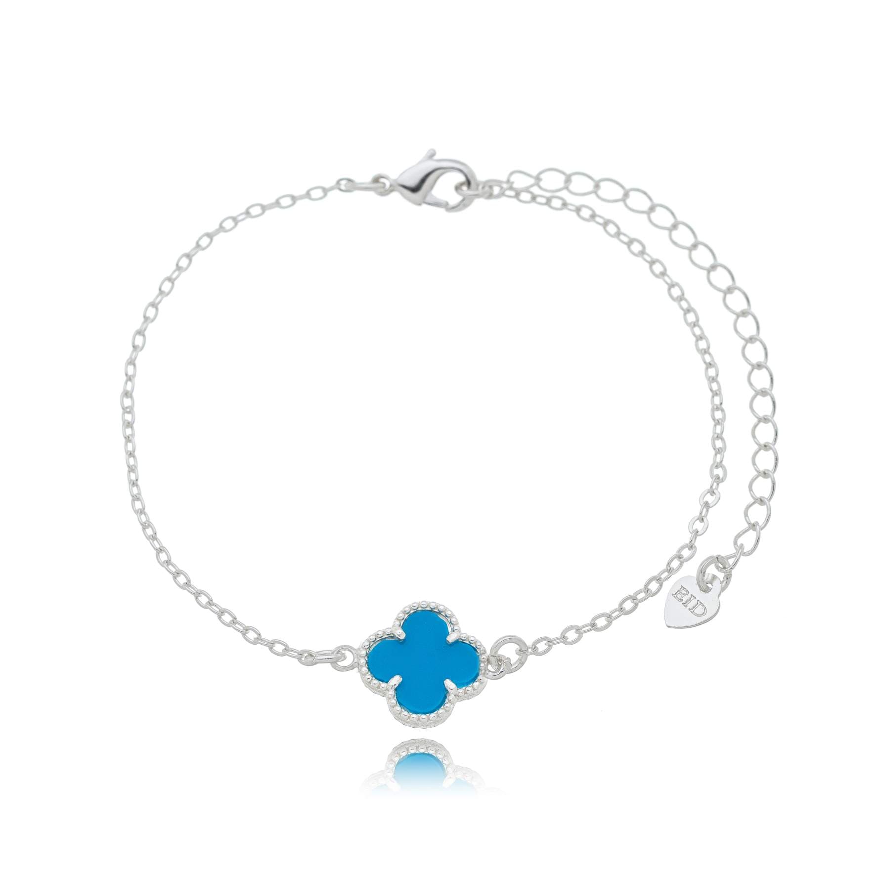PULSEIRA PRATA TREVO AQUAMARINE 18CM TRIESTRE — foto 2