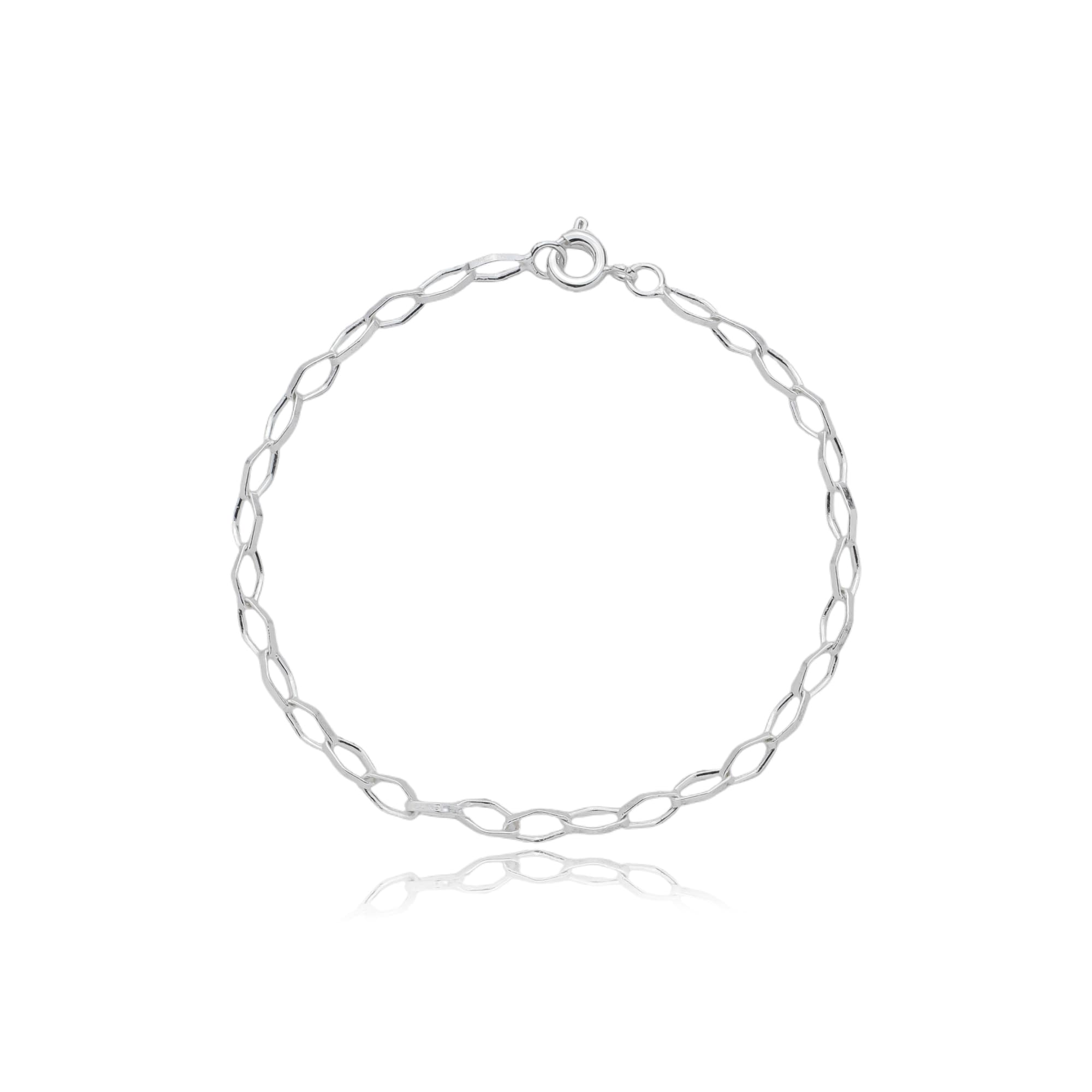 PULSEIRA PRATA ELO LOSANGO TERNI 15CM — foto 1