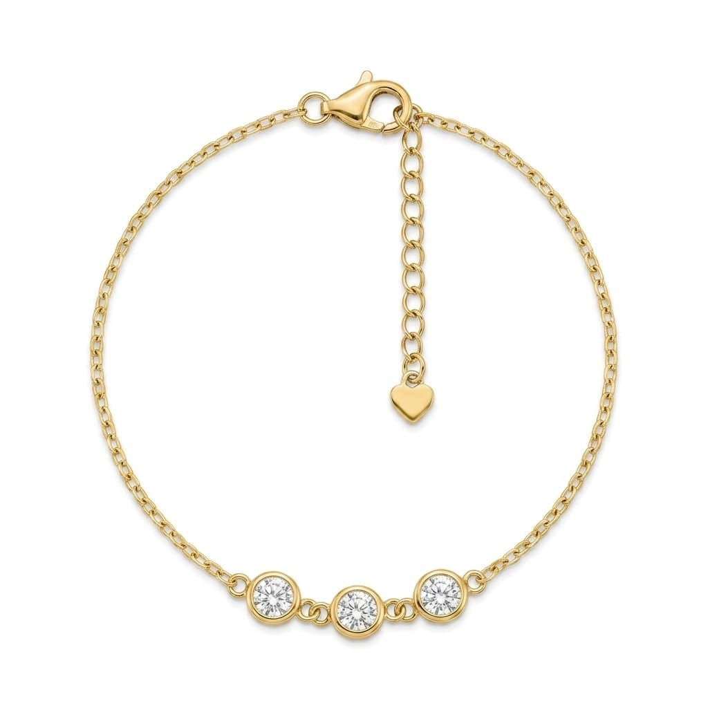 PULSEIRA 18CM ELO CADEADO CRISTAL