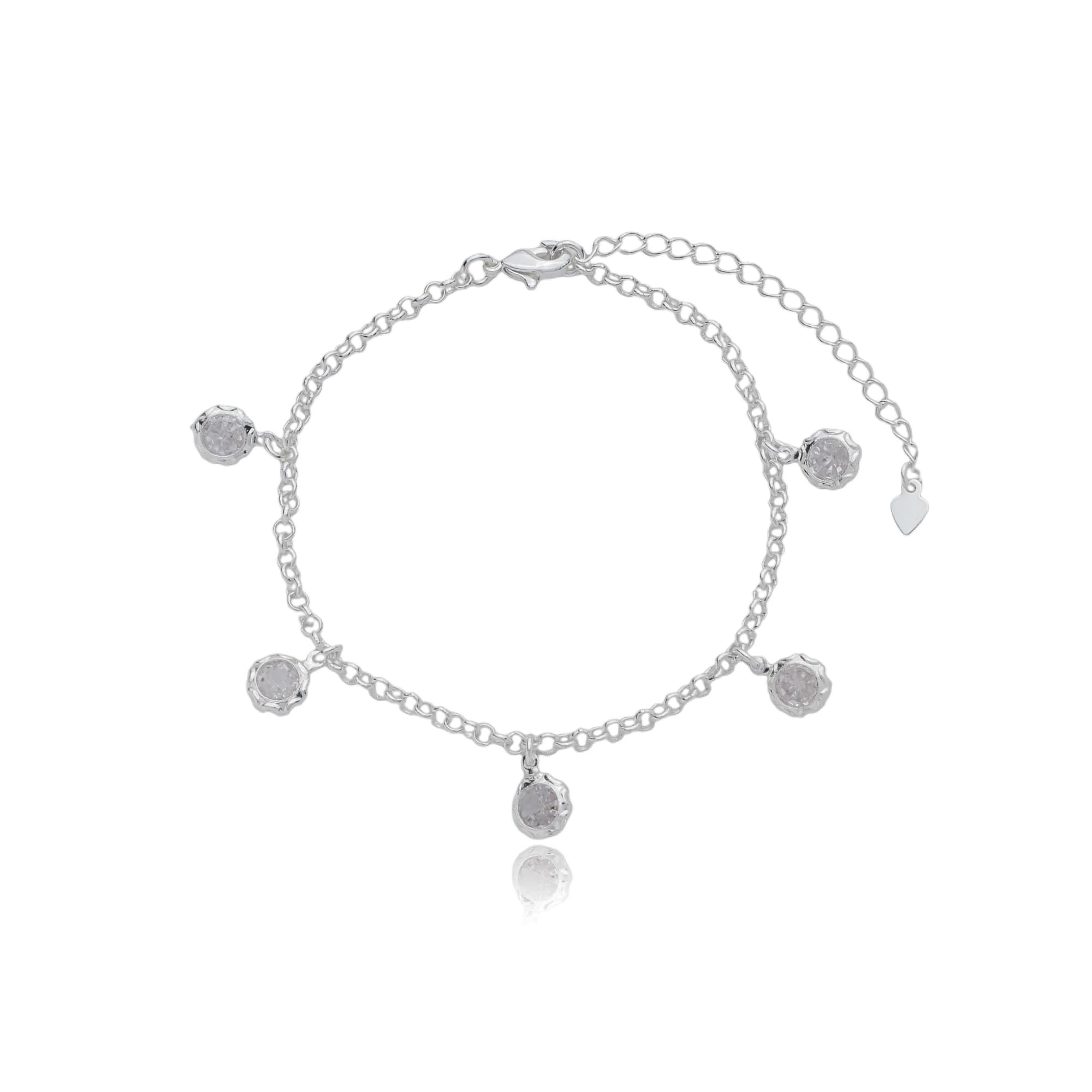 PULSEIRA PRATA ELO PORTUGUÊS COM ZIRCÔNIAS UDINE — foto 2