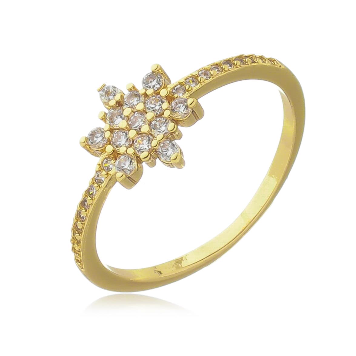 ANEL FLOR ZIRCÔNIA CRISTAL CRAVEJADO SIENA — foto 2