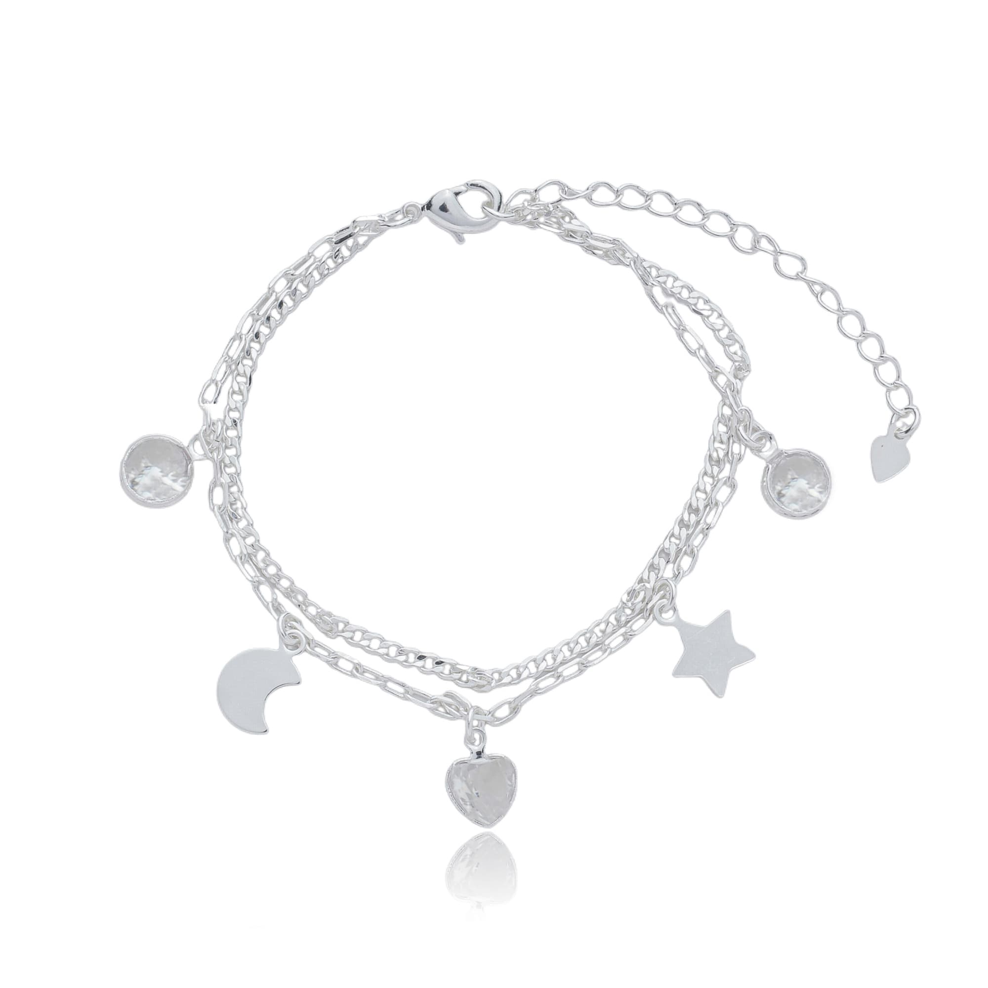 PULSEIRA PRATA ELO GROUMET E CARTIER NOITE ESTRELADA 16CM TORINO — foto 1