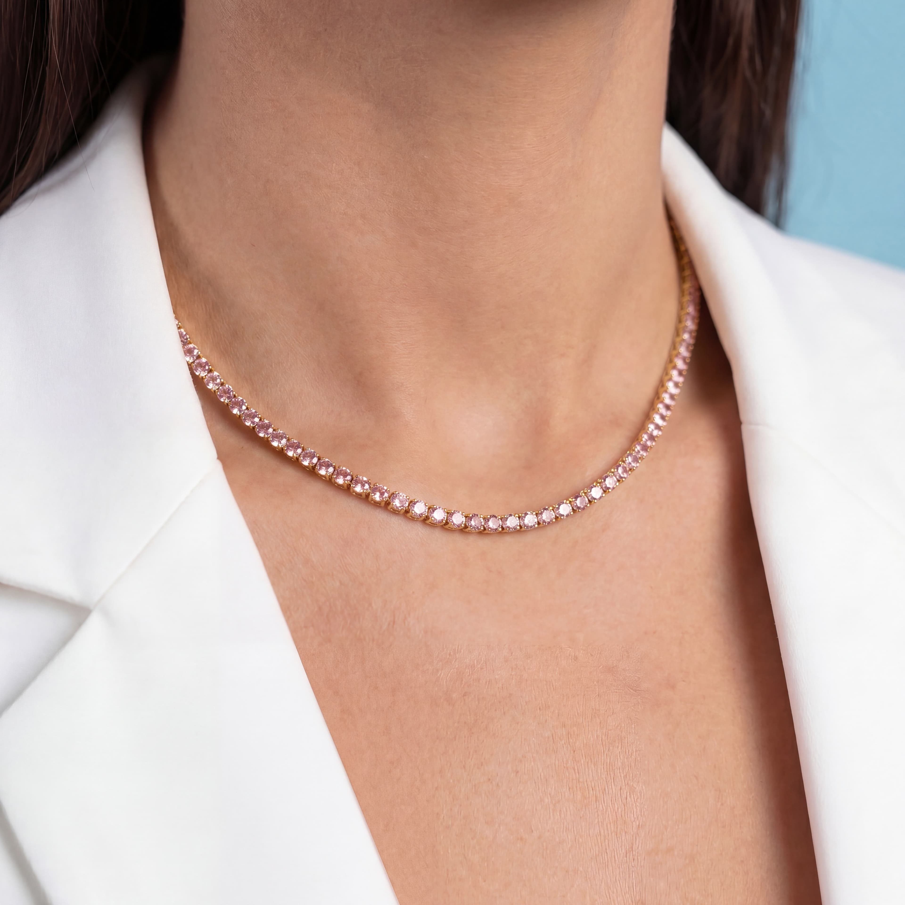 CHOKER 35CM RIVIERA TOPÁZIO ROSA — foto 2