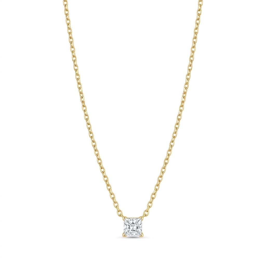 COLAR 45CM ELO CADEADO QUADRADO CRISTAL
