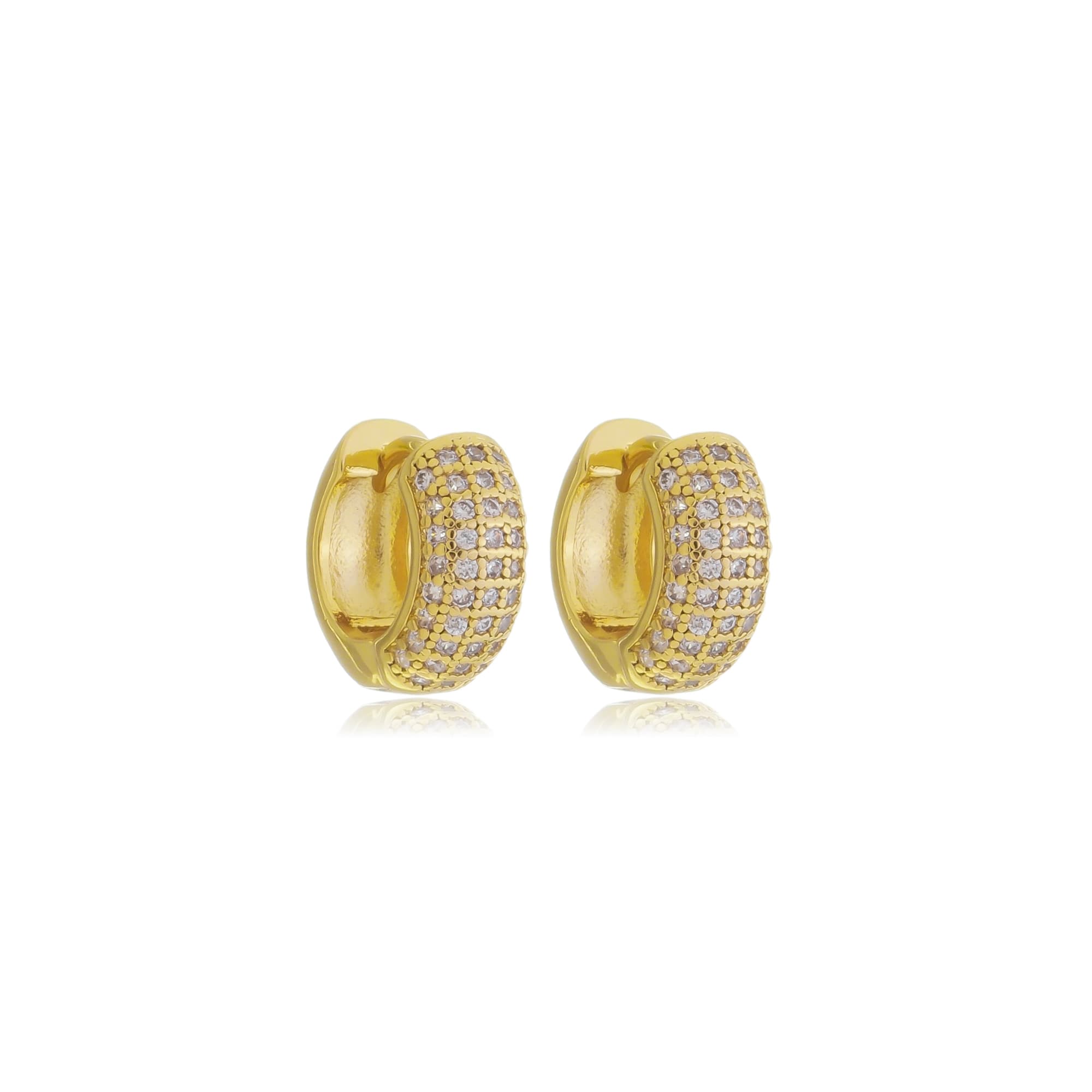 BRINCO ARGOLA CRAVEJADA ZIRCÔNIA CRISTAL CATANIA