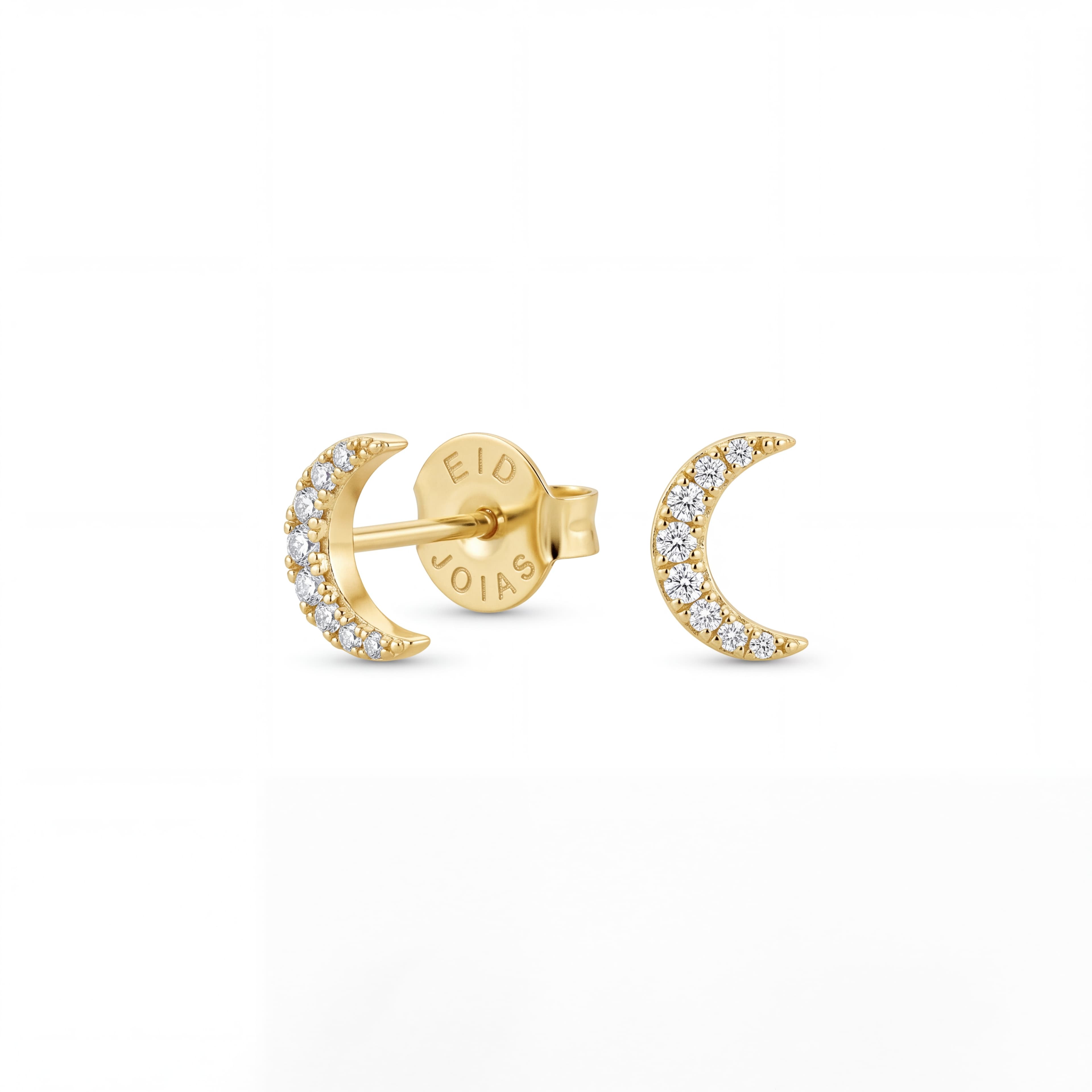 BRINCO LUA CRAVEJADA CRISTAL — foto 1