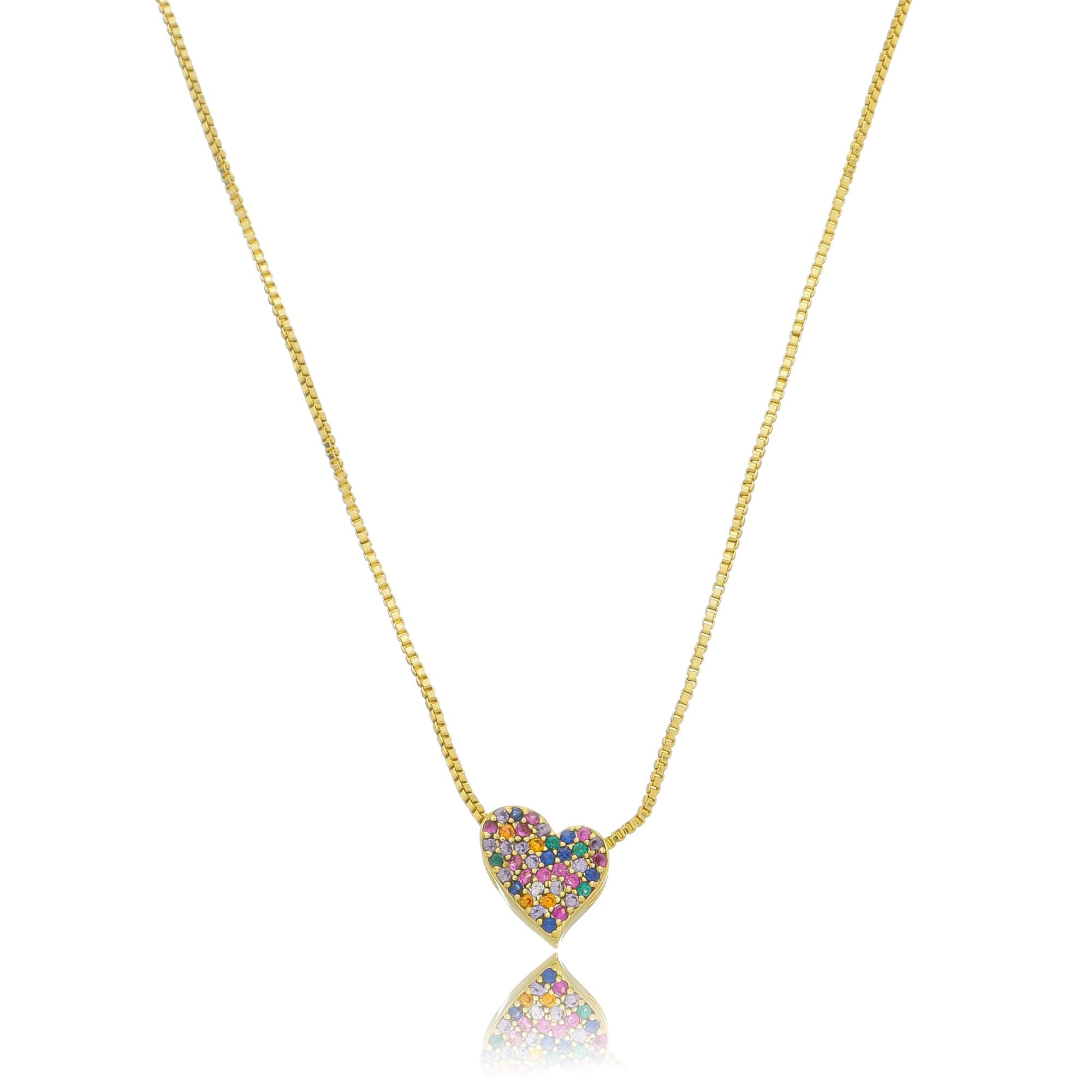 COLAR VENEZIANA CORAÇÃO MULTICOLOR 45CM MONZA — foto 1