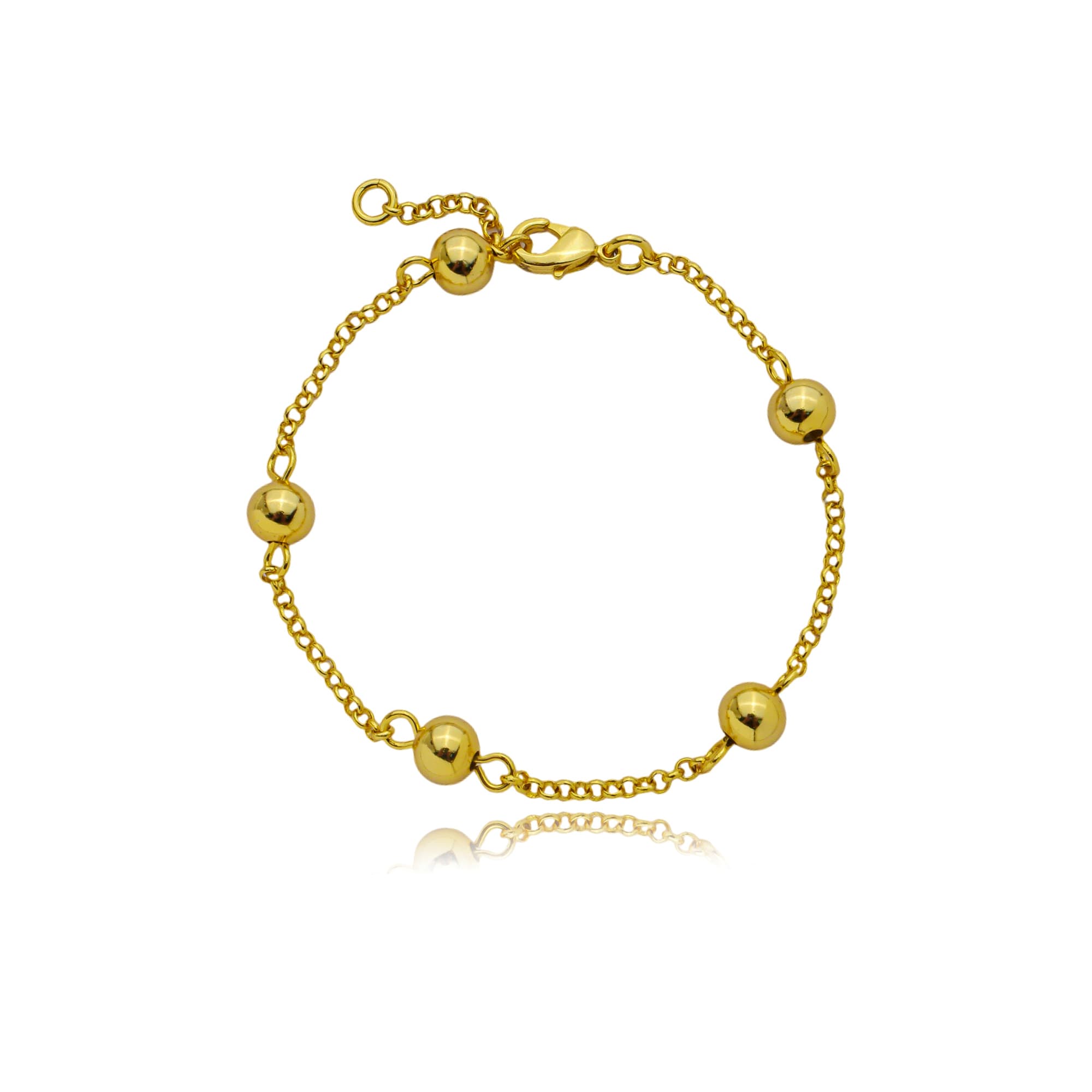 PULSEIRA ELO PORTUGUÊS COM BOLINHAS 15CM CROTONE