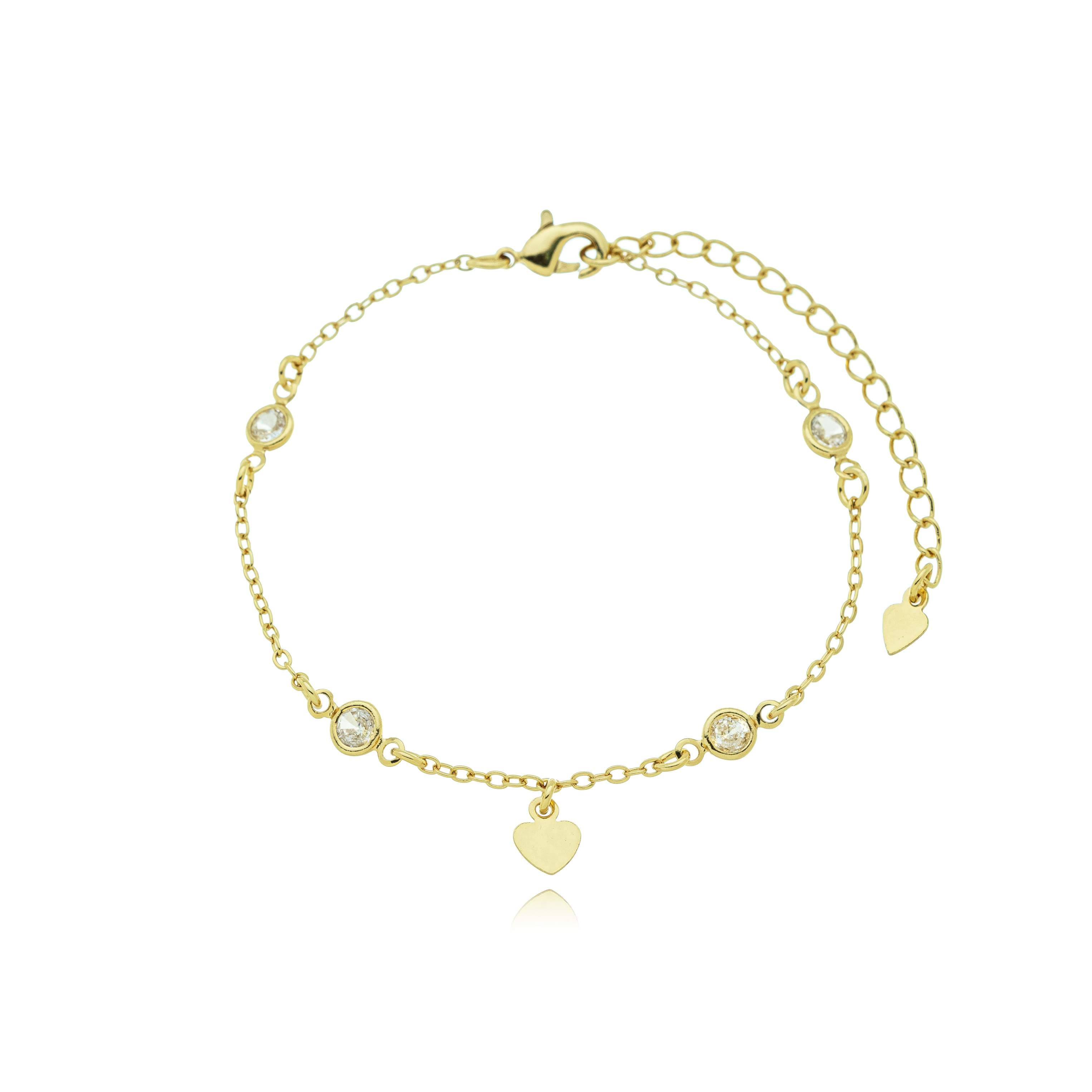 PULSEIRA ELO CADEADO ZIRCÔNIA CRISTAL 18CM PISTOIA — foto 1