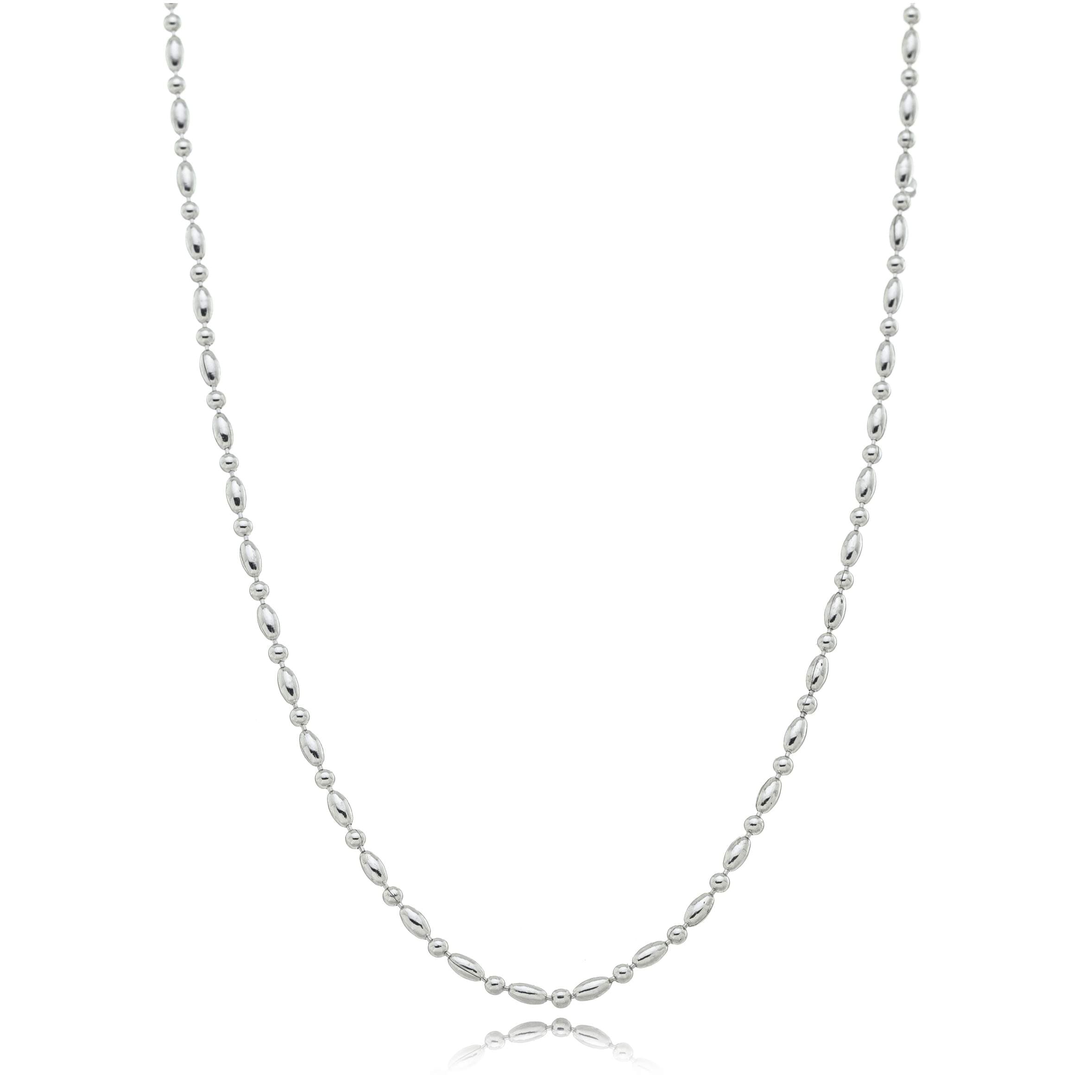 COLAR PRATA ELO BOLINHAS 45CM FIRENZE
