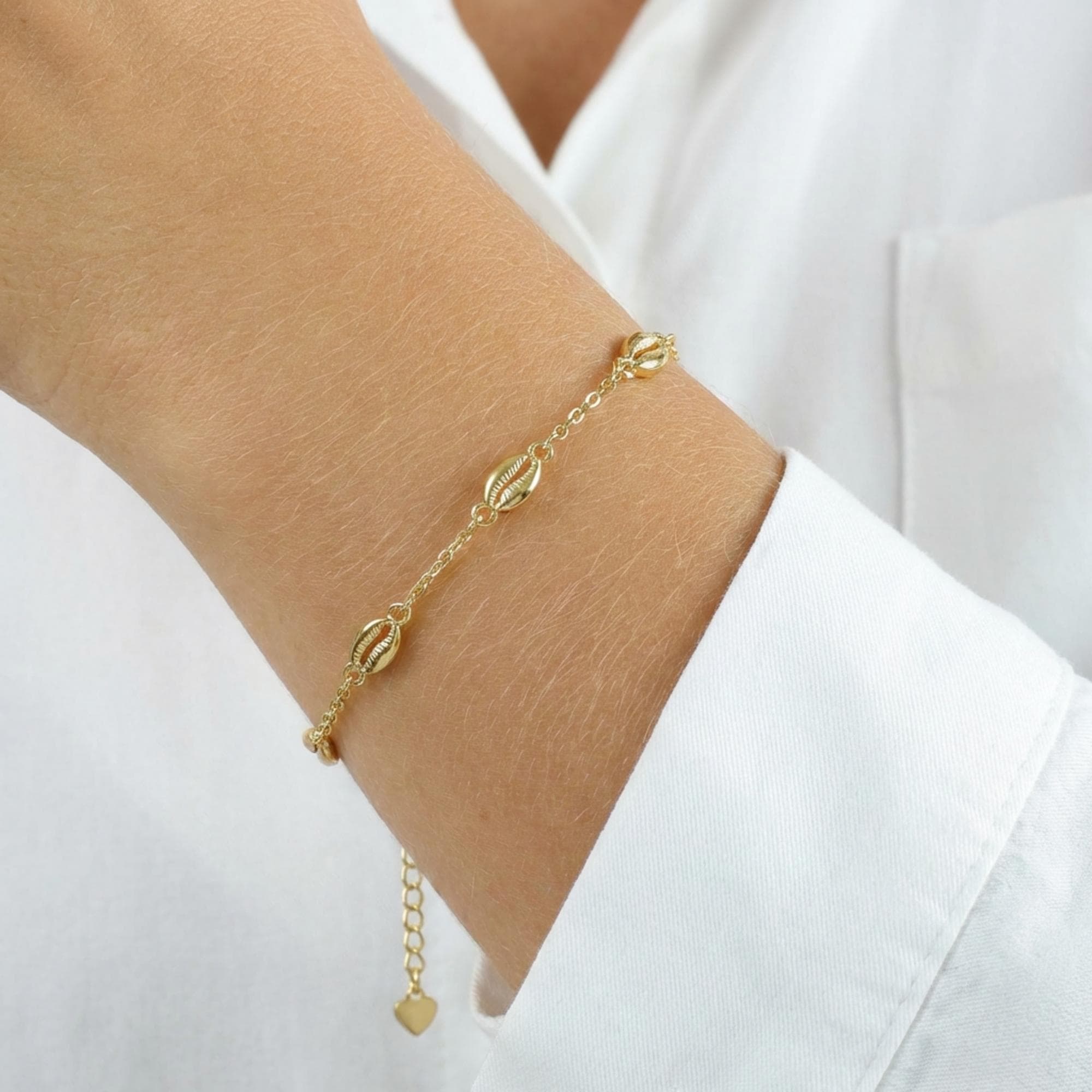 PULSEIRA ELO CADEADO CONCHA ABAULADA 18CM RIMINI — foto 2