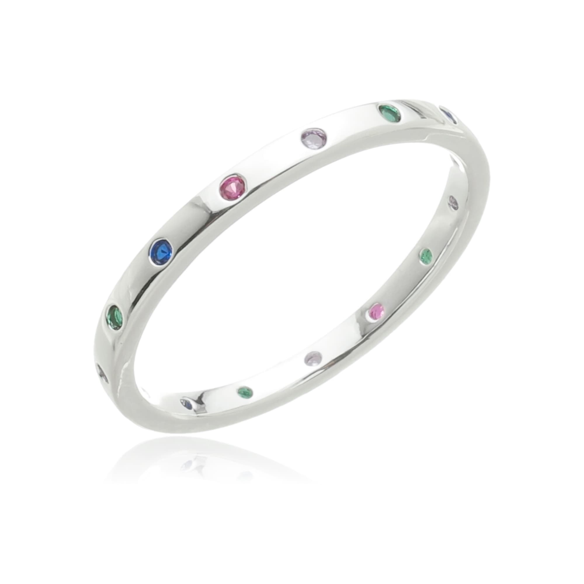 ANEL PRATA ZIRCÔNIA MULTICOLOR MODENA — foto 1