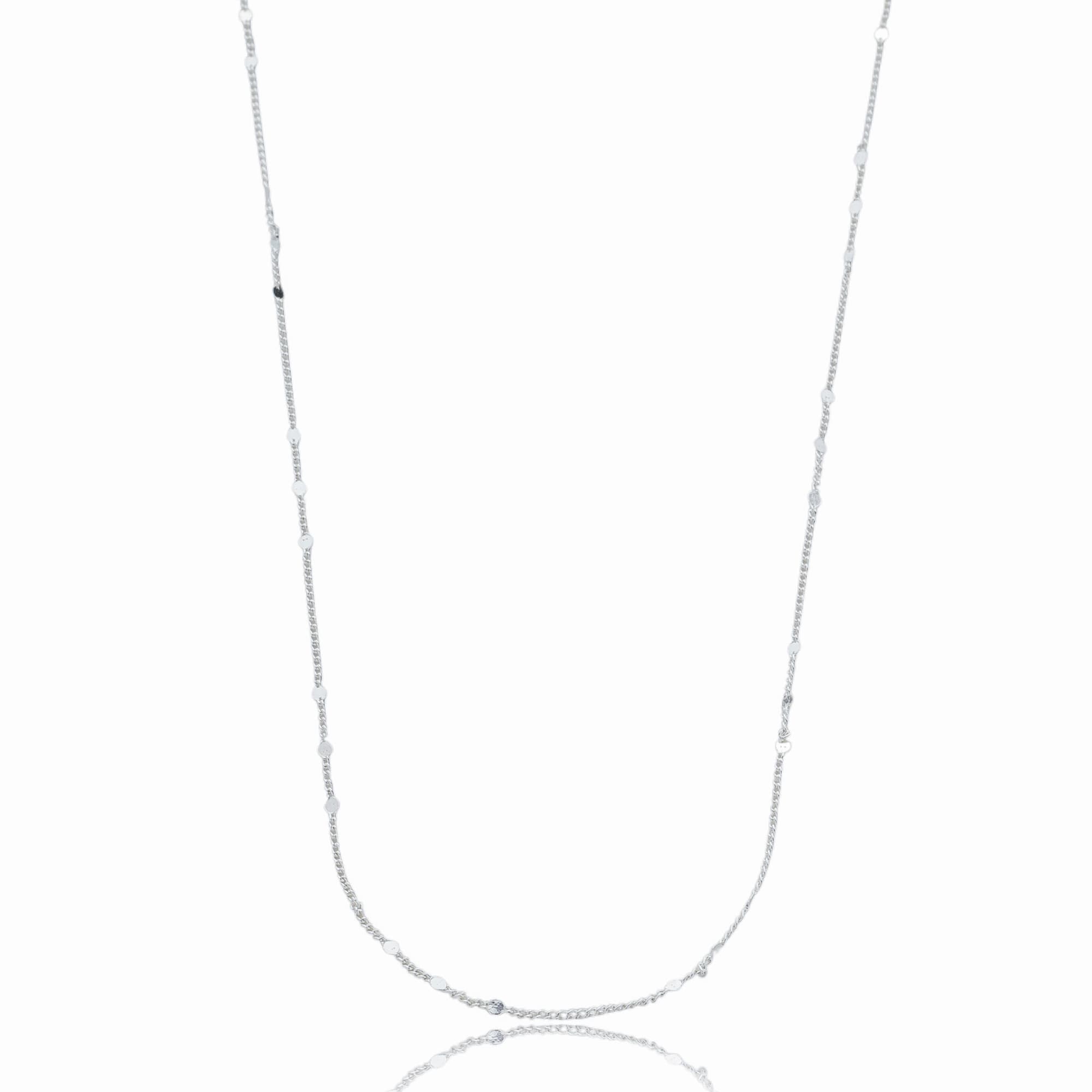 COLAR PRATA ELO GRUME BOLINHA CHAPIADA 45CM PISA