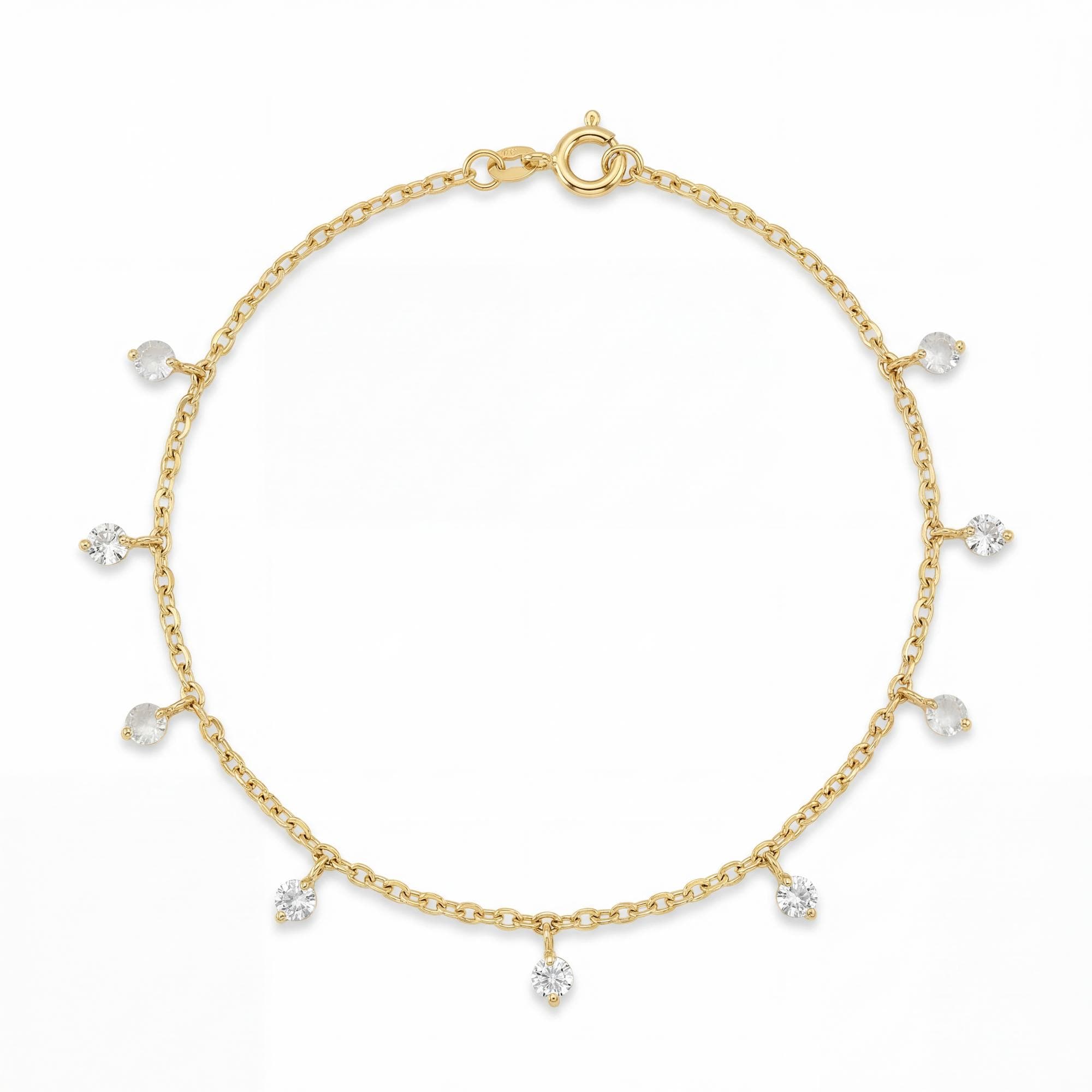 PULSEIRA ELO CADEADO CRISTAIS 18CM — foto 1