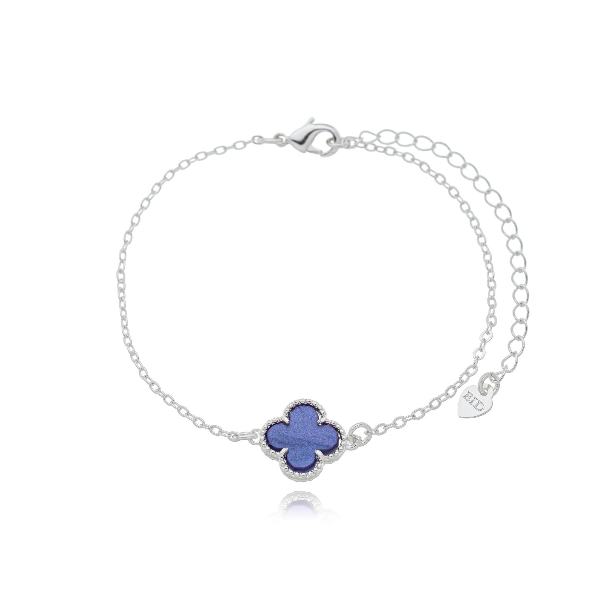 PULSEIRA PRATA TREVO SAFIRA 18CM BERGAMO — foto 2