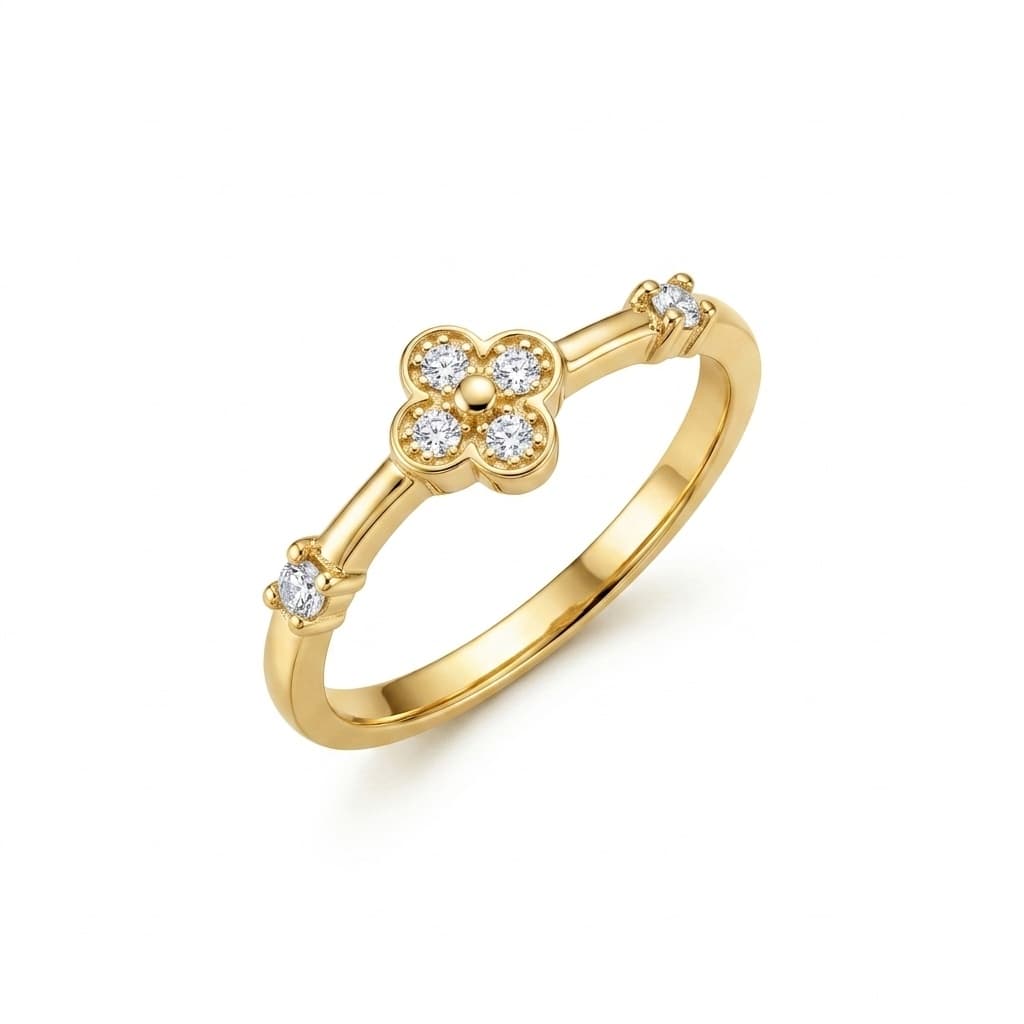 ANEL FLOR CRAVEJADO CRISTAL LIVORNO