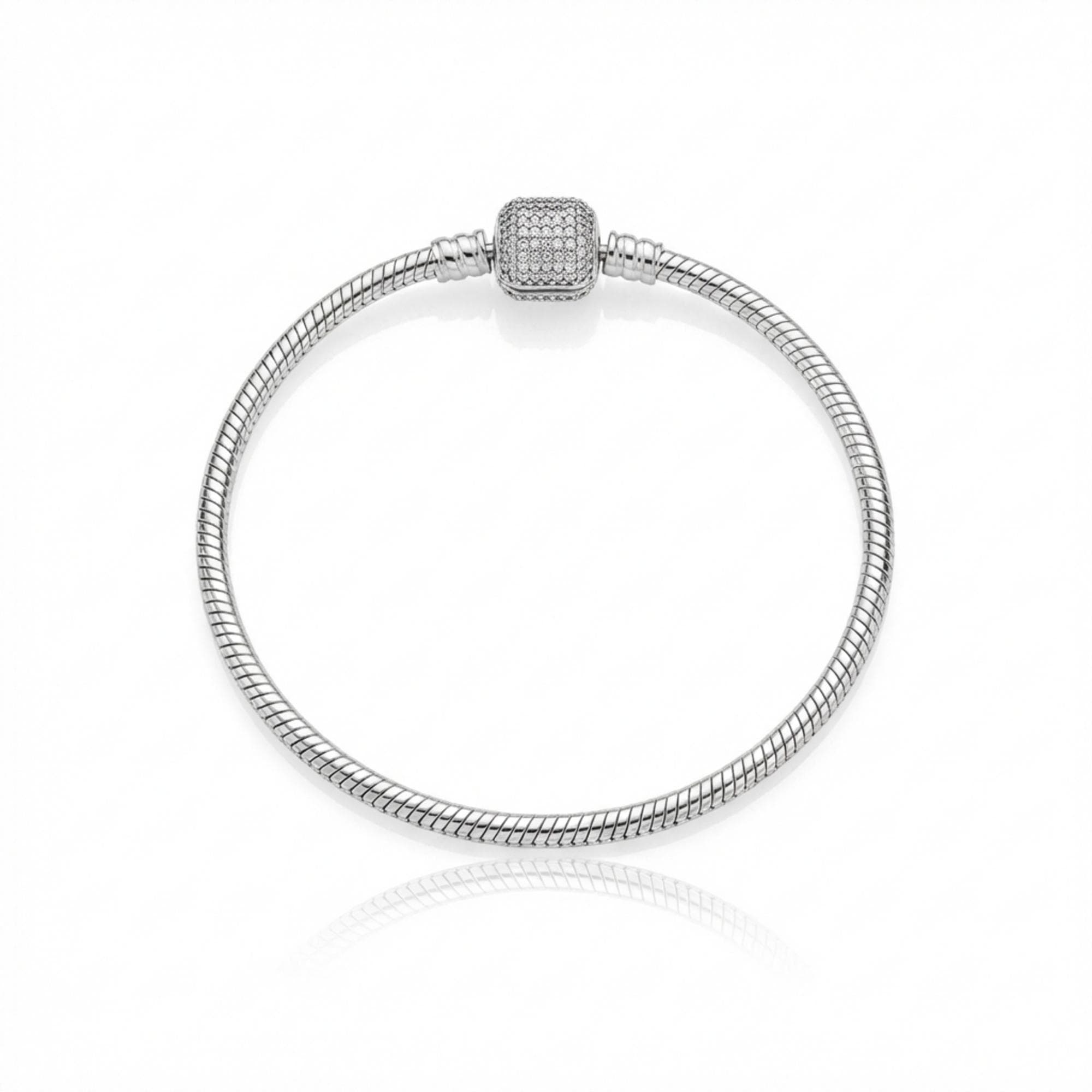 PULSEIRA 17CM BERLOQUE PRATA CRAVEJADA ZIRCÔNIA — foto 1
