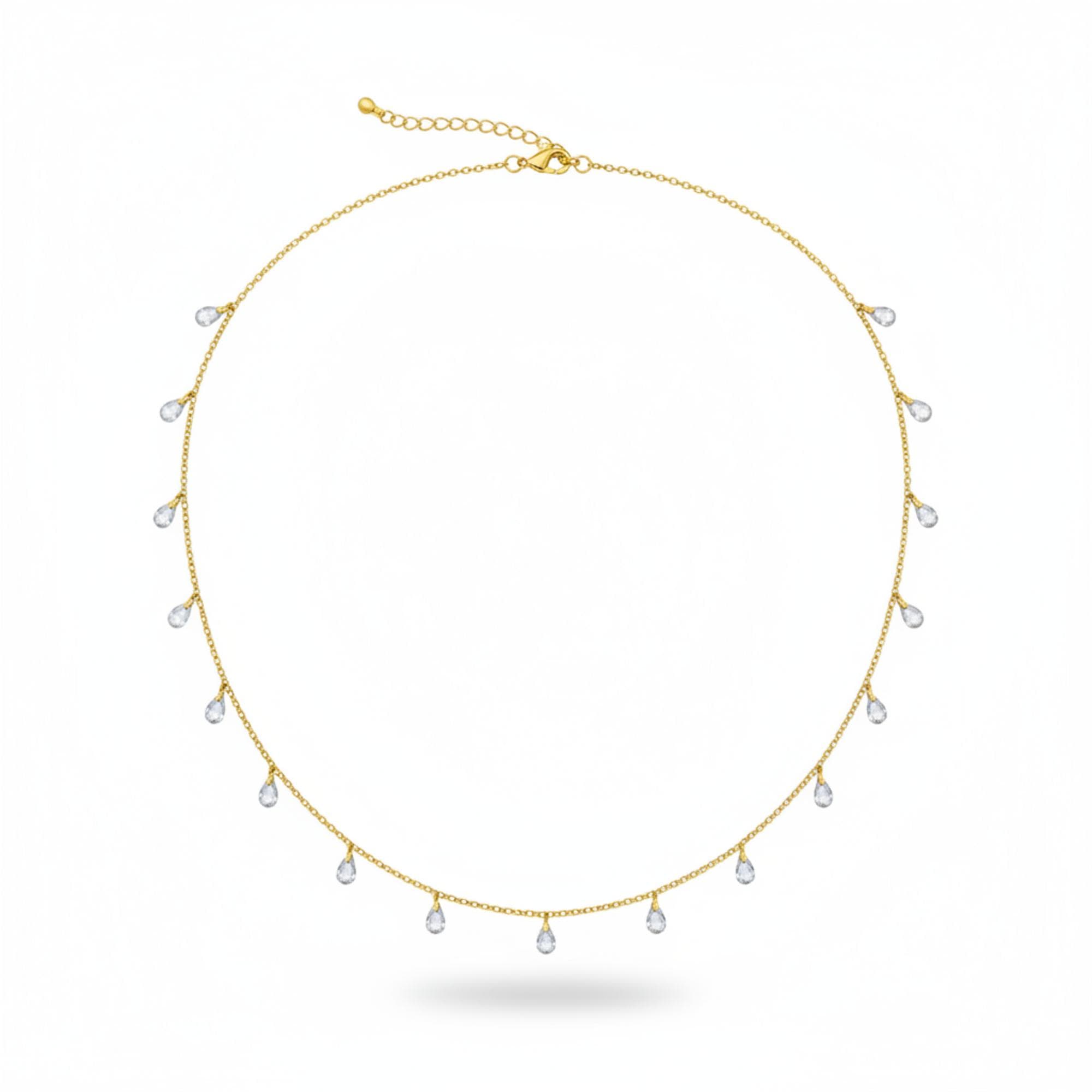 COLAR CHOKER ELO CADEADO GOTAS CRISTAL 35CM — foto 1