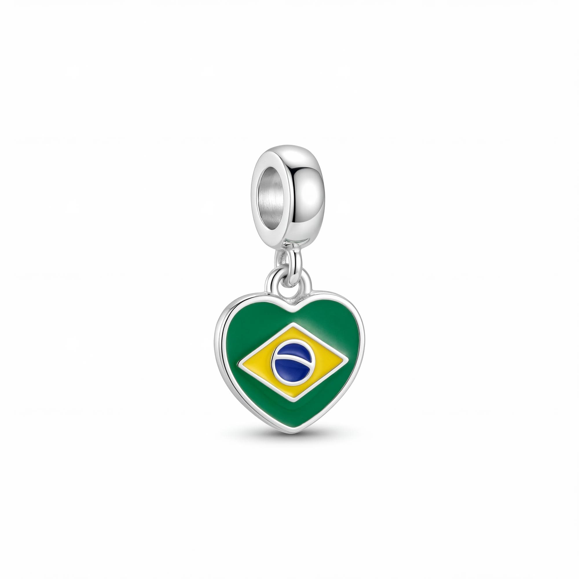 BERLOQUE PRATA CORAÇÃO BRASIL RESINADO — foto 1
