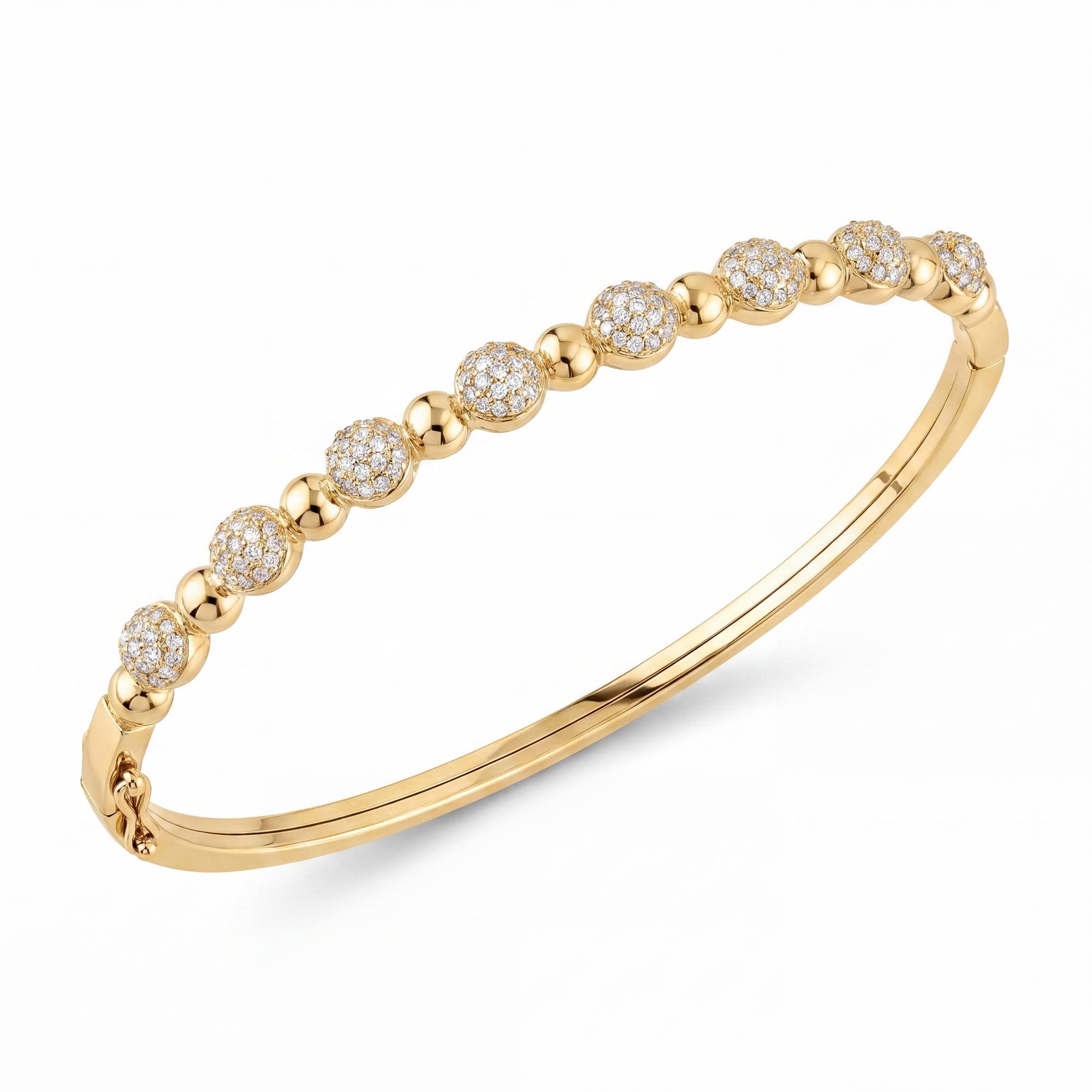 BRACELETE BOLAS LISAS E CRAVEJADAS CRISTAL — foto 1