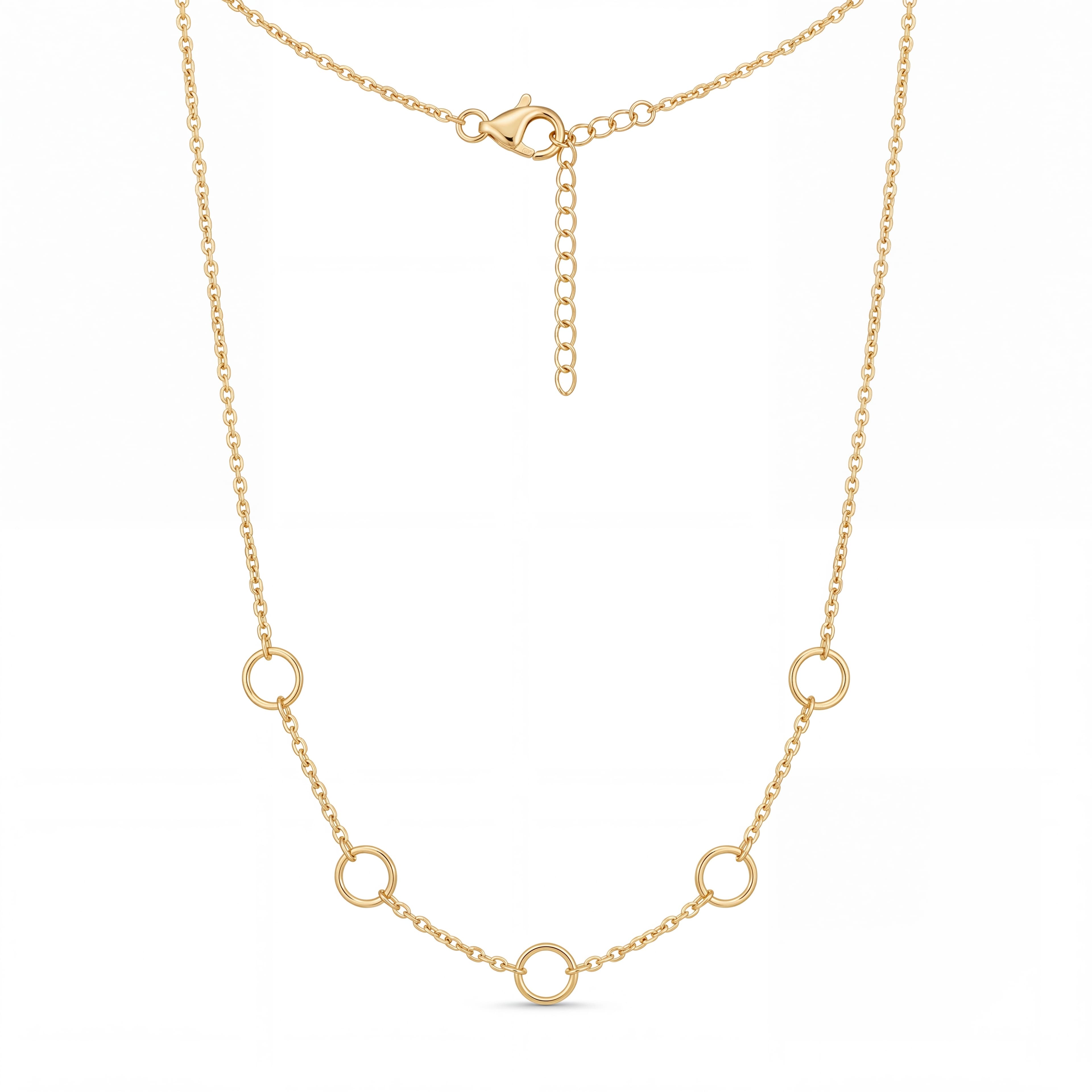 COLAR CHOKER ELO CADEADO COM CÍRCULOS VAZADOS 35CM — foto 1