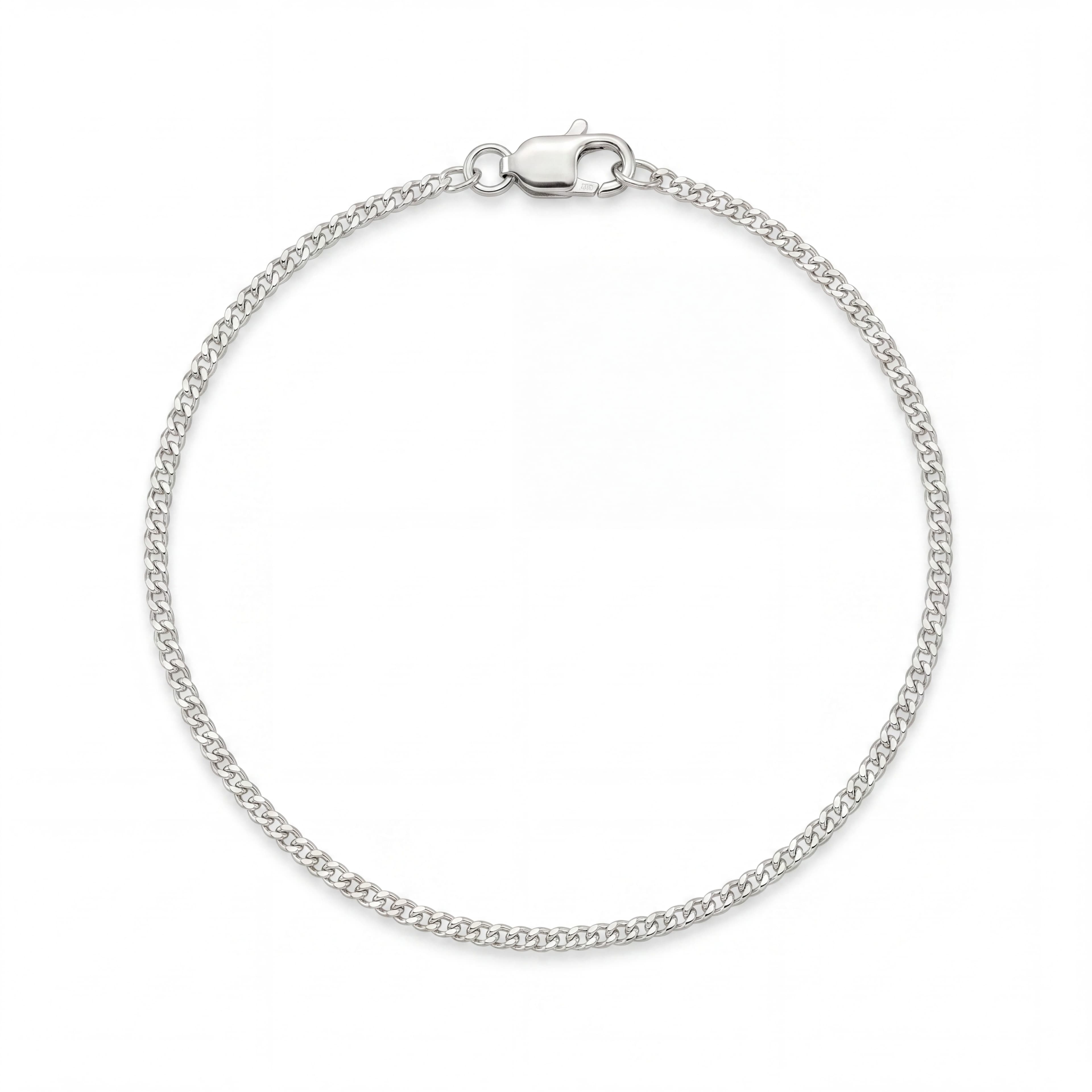 PULSEIRA MASCULINA PRATA ELO GROUMET DUPLO 20CM — foto 1