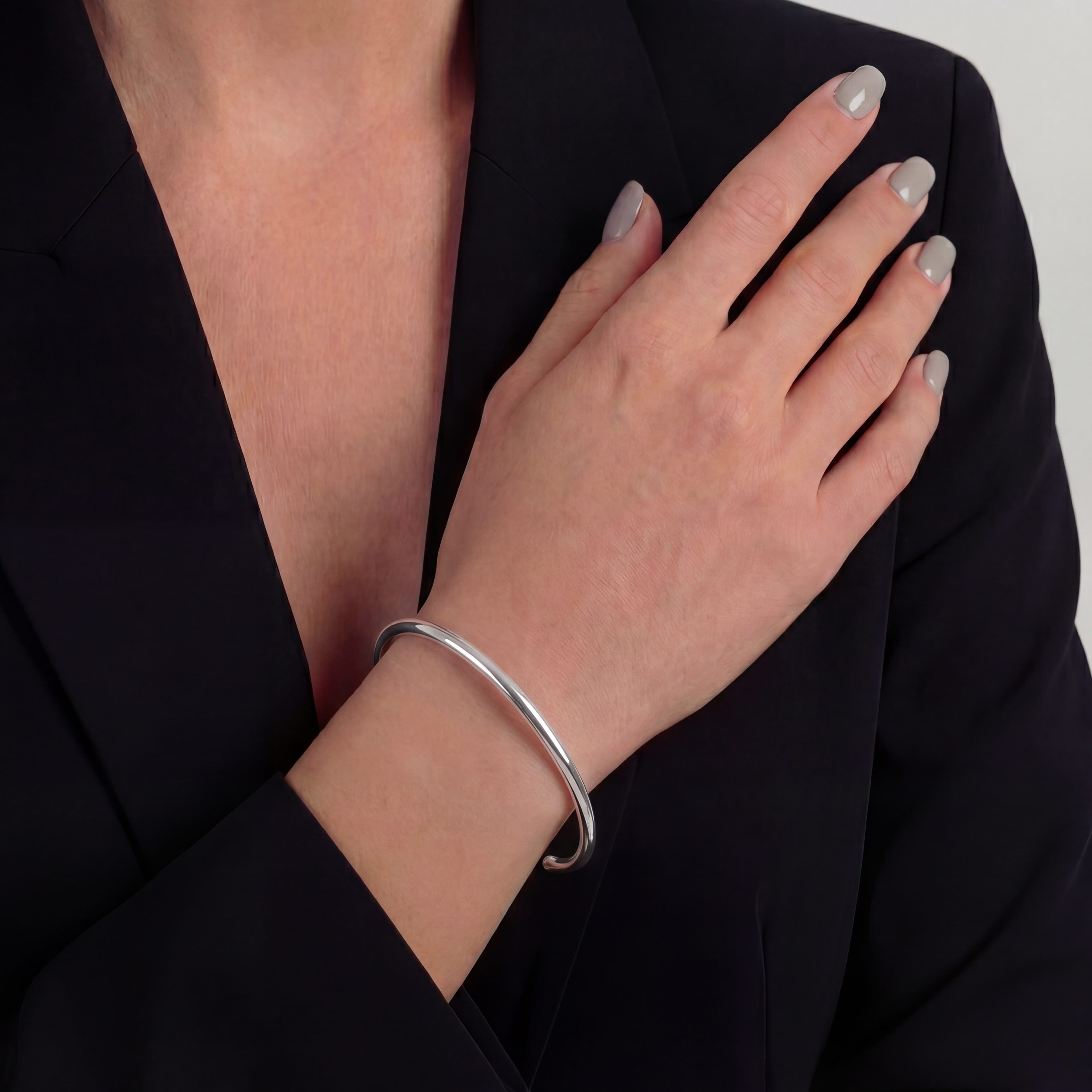 BRACELETE PRATA LISO 18CM — foto 2
