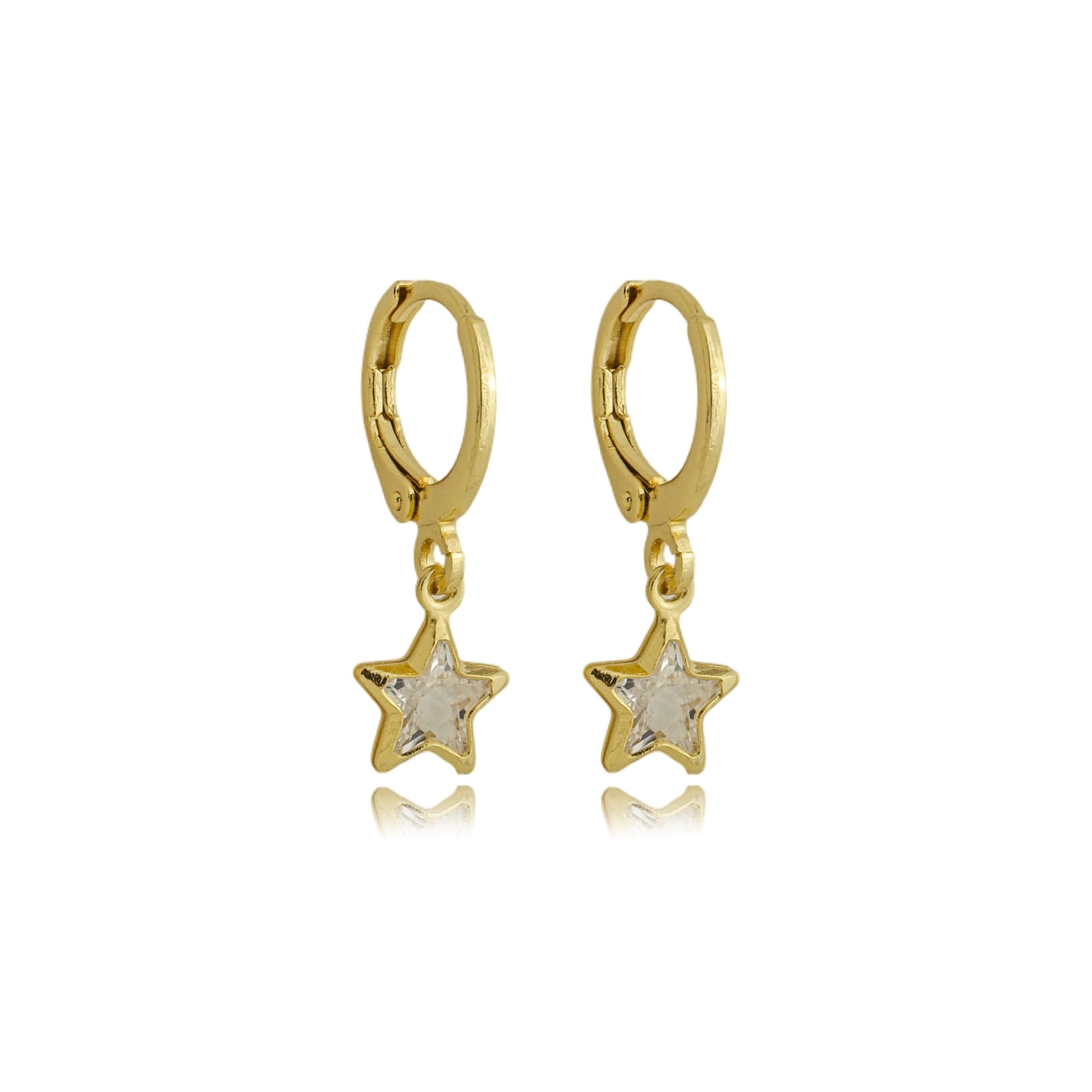 BRINCO ARGOLA COM ESTRELA CRAVEJADA RIMINI — foto 1