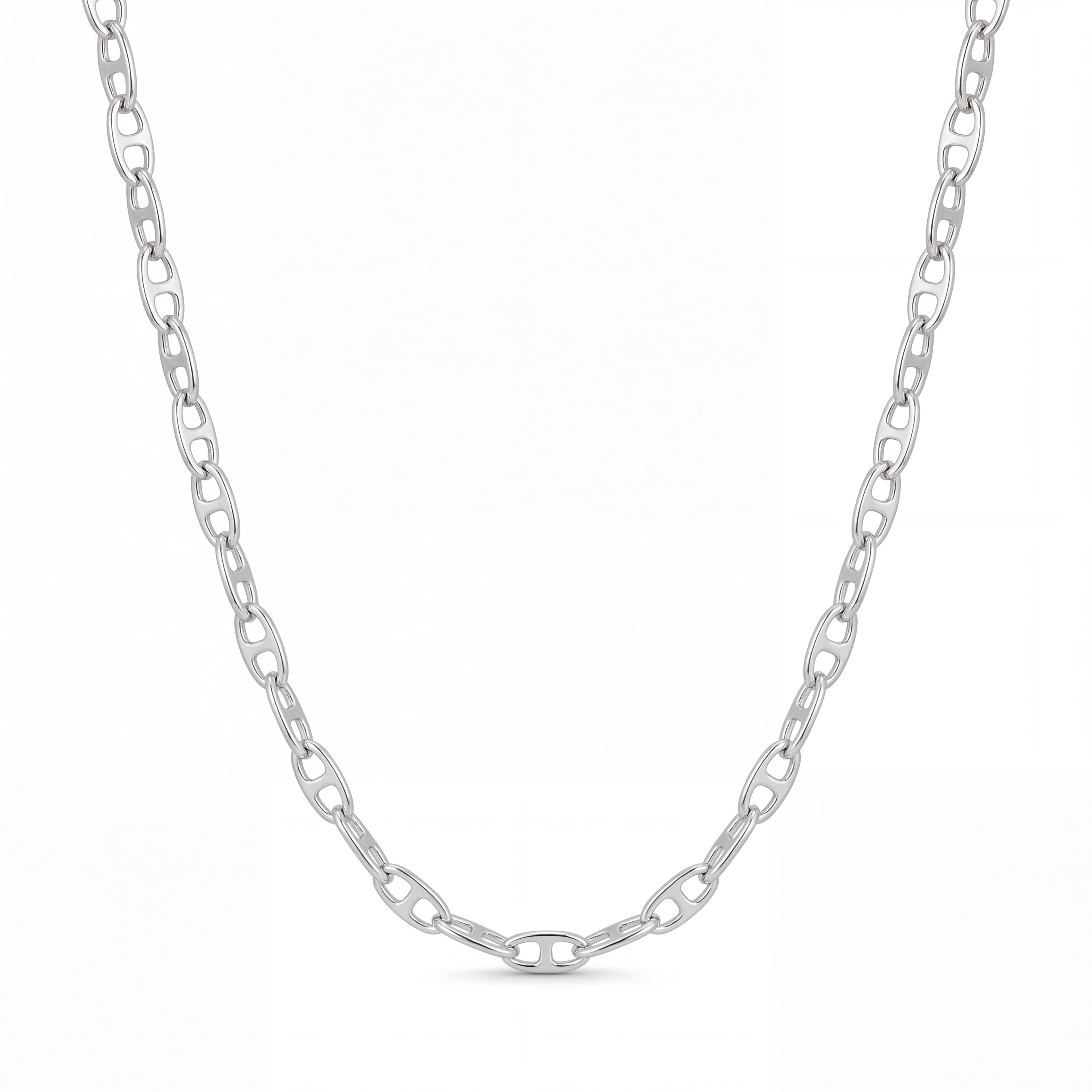COLAR MASCULINO PRATA ELO PIASTRINE 65CM — foto 1