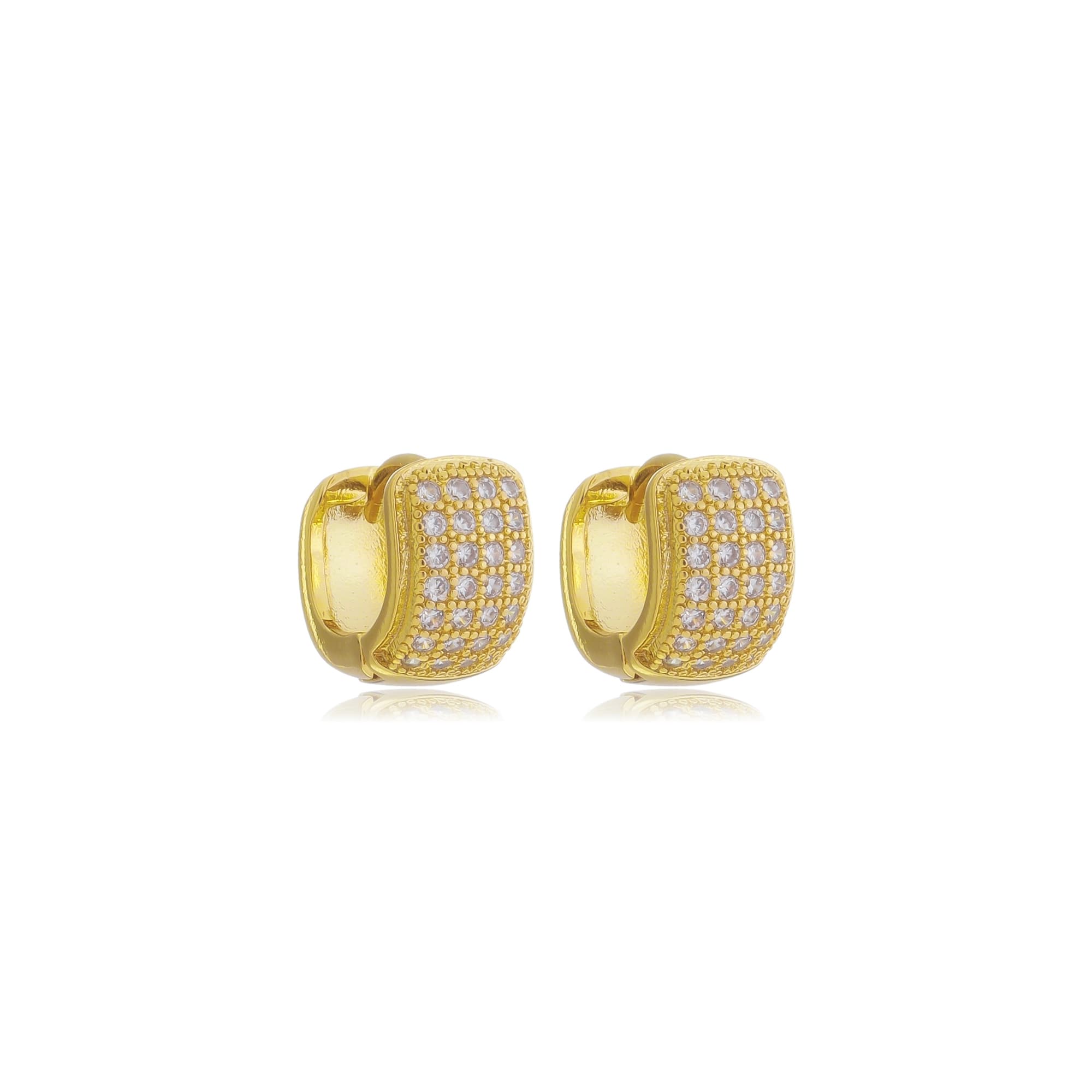 BRINCO ARGOLA CRAVEJADA ZIRCÔNIA CRISTAL TORINO — foto 2