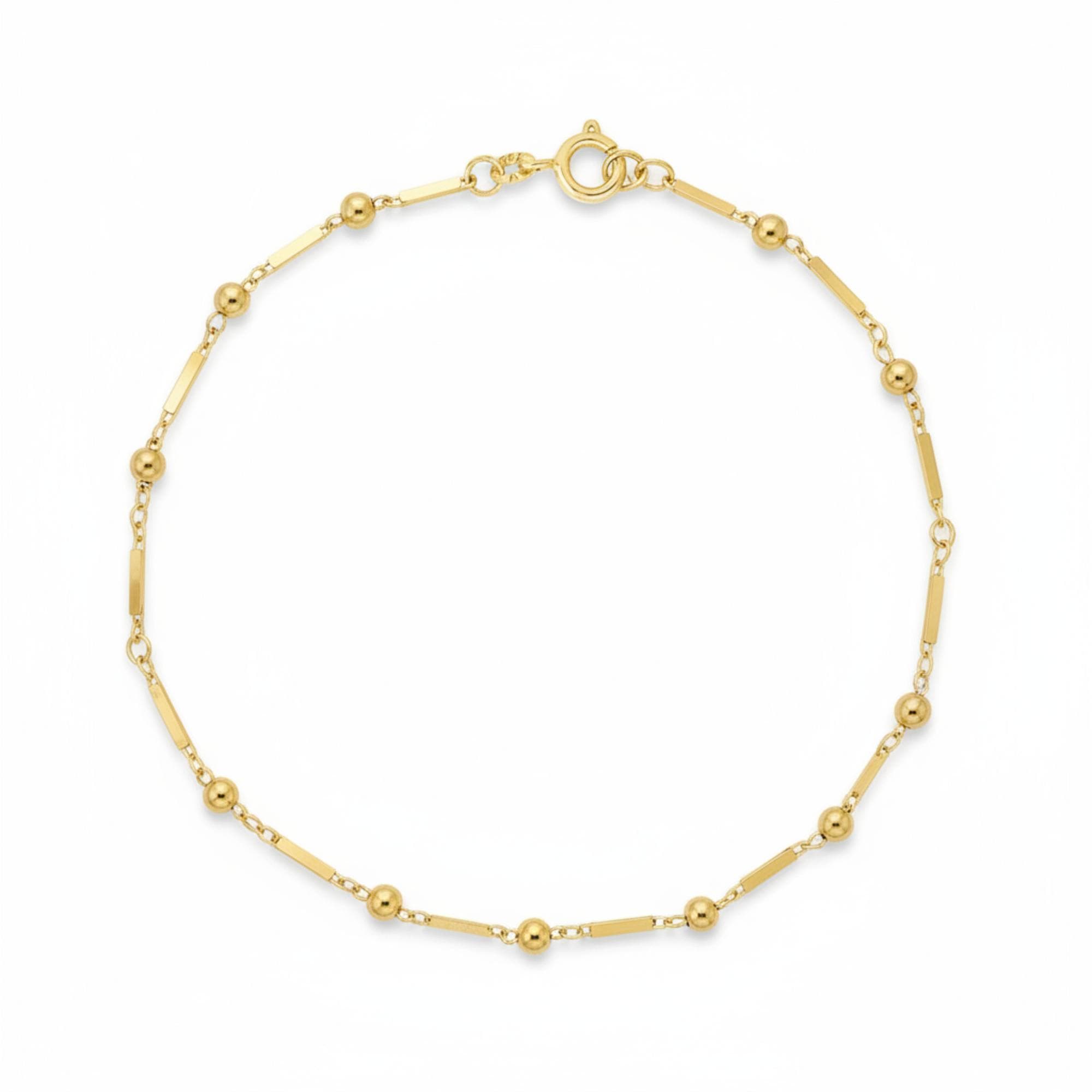PULSEIRA ELO RETÂNGULO COM BOLINHAS UDINE 18CM — foto 1