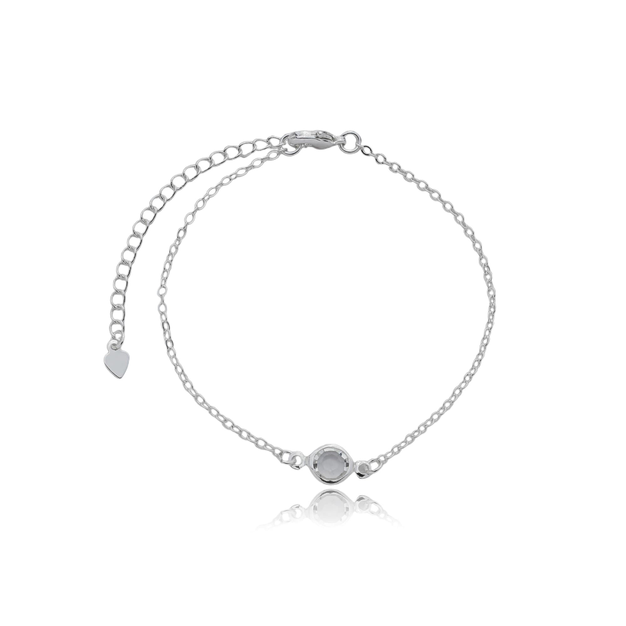 PULSEIRA PRATA ELO PORTUGUÊS ZIRCÔNIA 17CM PAVIA — foto 1